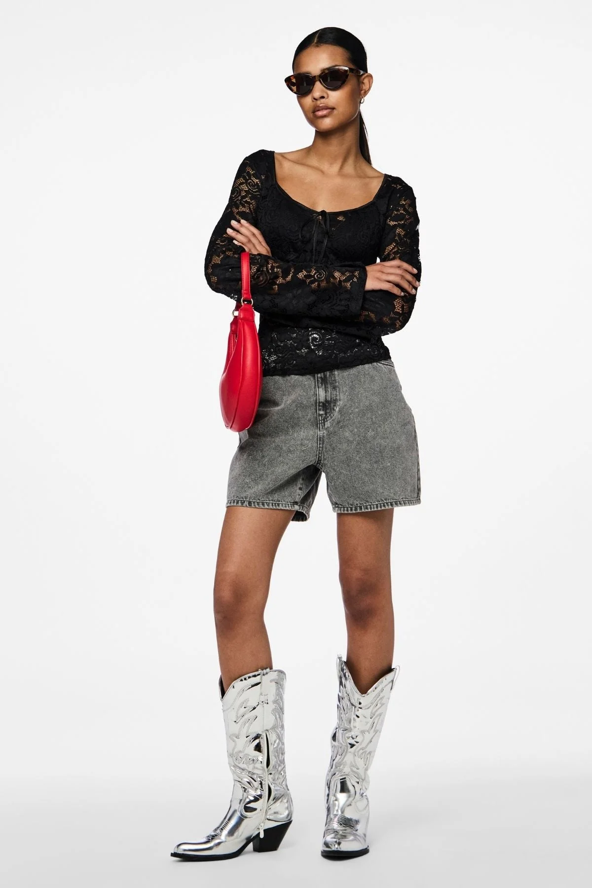 Abbi Shorts - Hellgrau Denim - Image 4