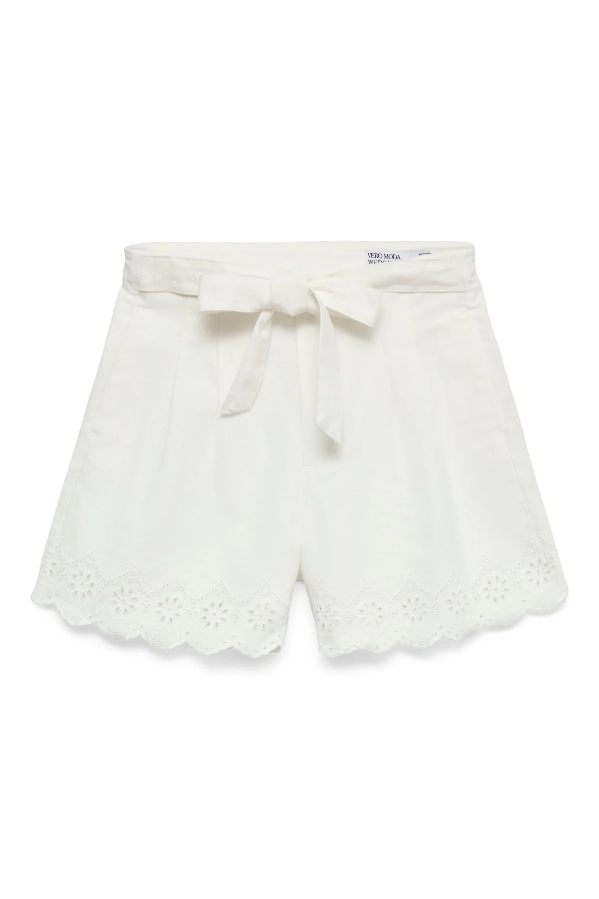 Airla Lose Farbbrod Shorts - Helles Weiß