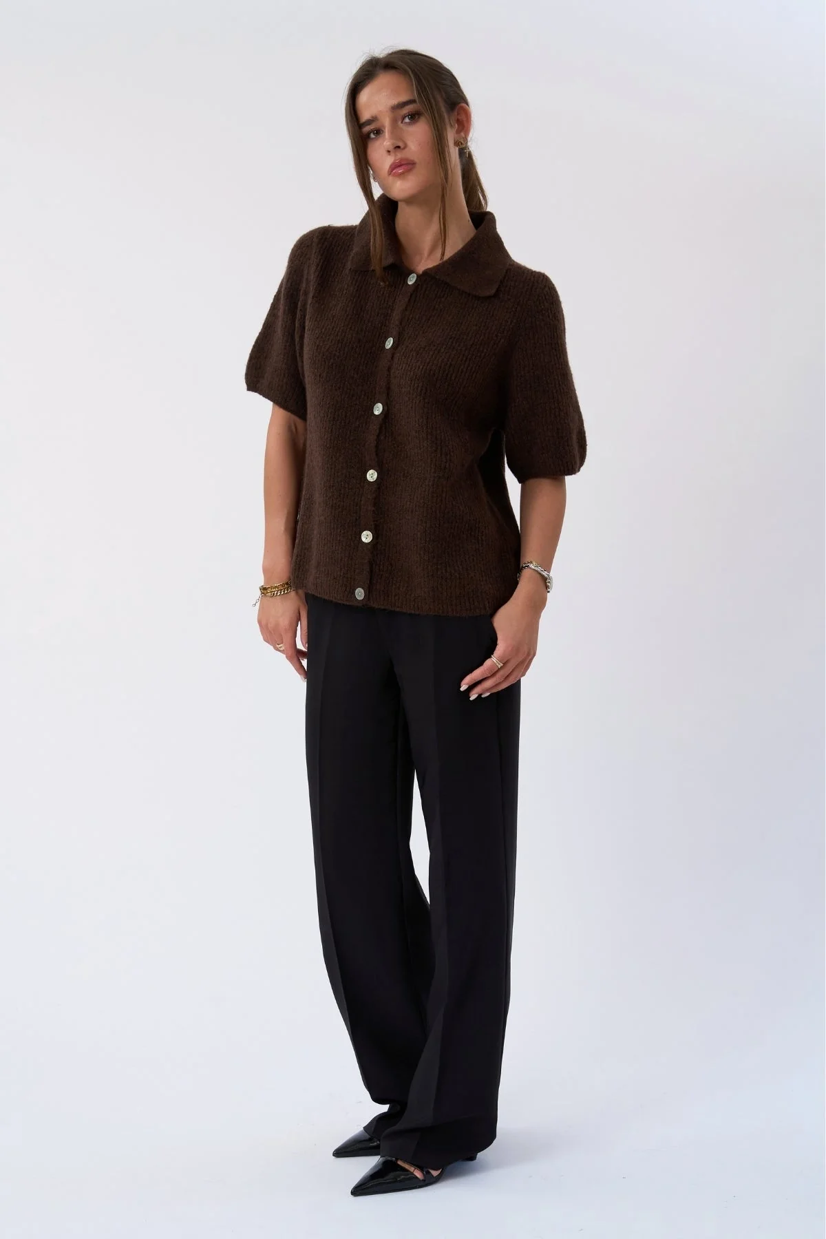 Alba Polo Knit – Schokolade - Image 3