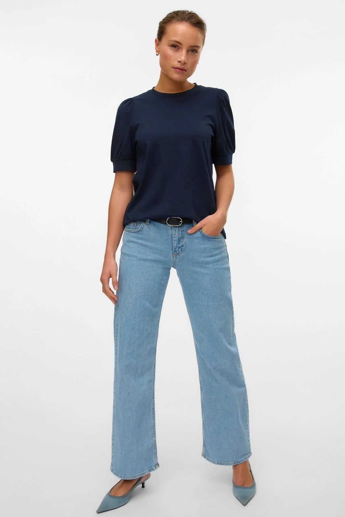 Alexis Low Taille Denim Jeans - Hellblauer Denim - Image 3