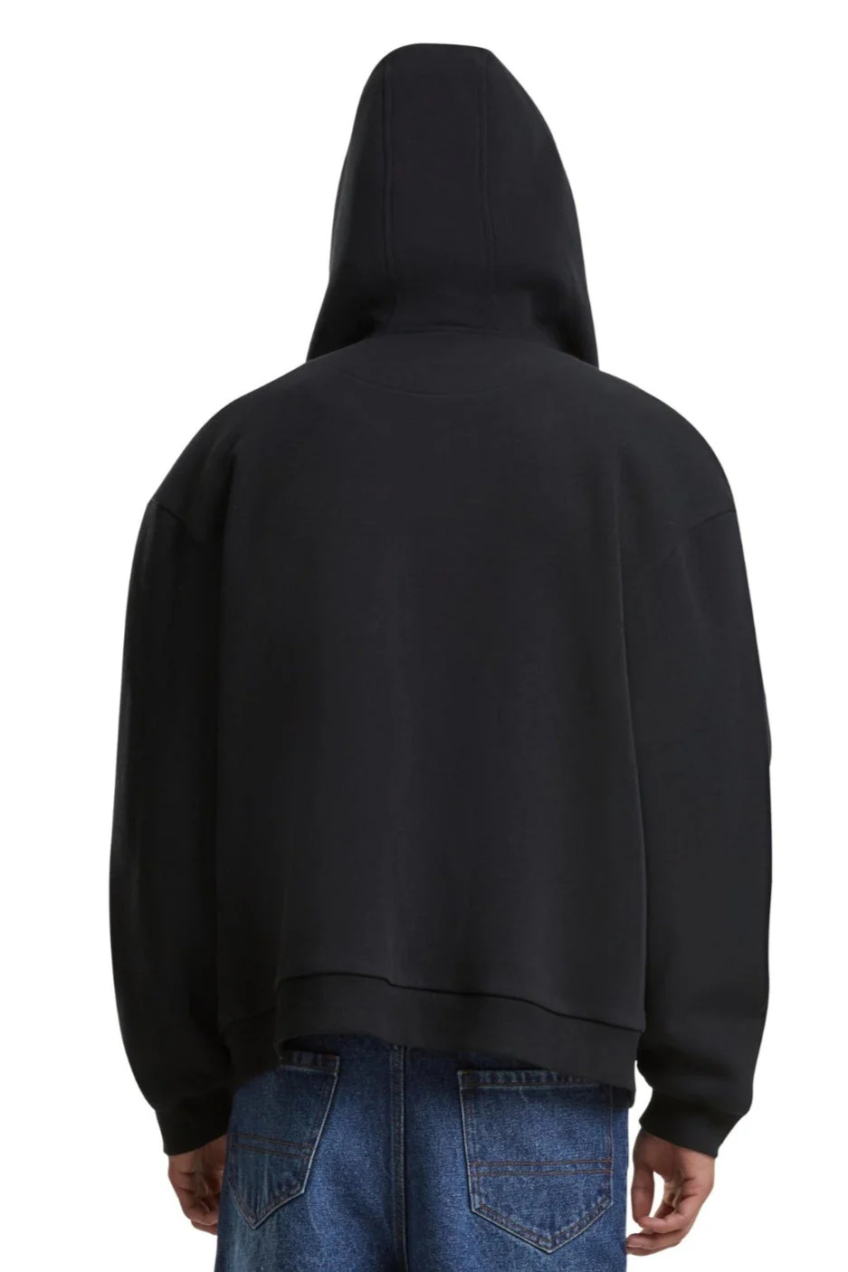 Alltags Reißverschluss Hoodie - Schwarz - Image 2