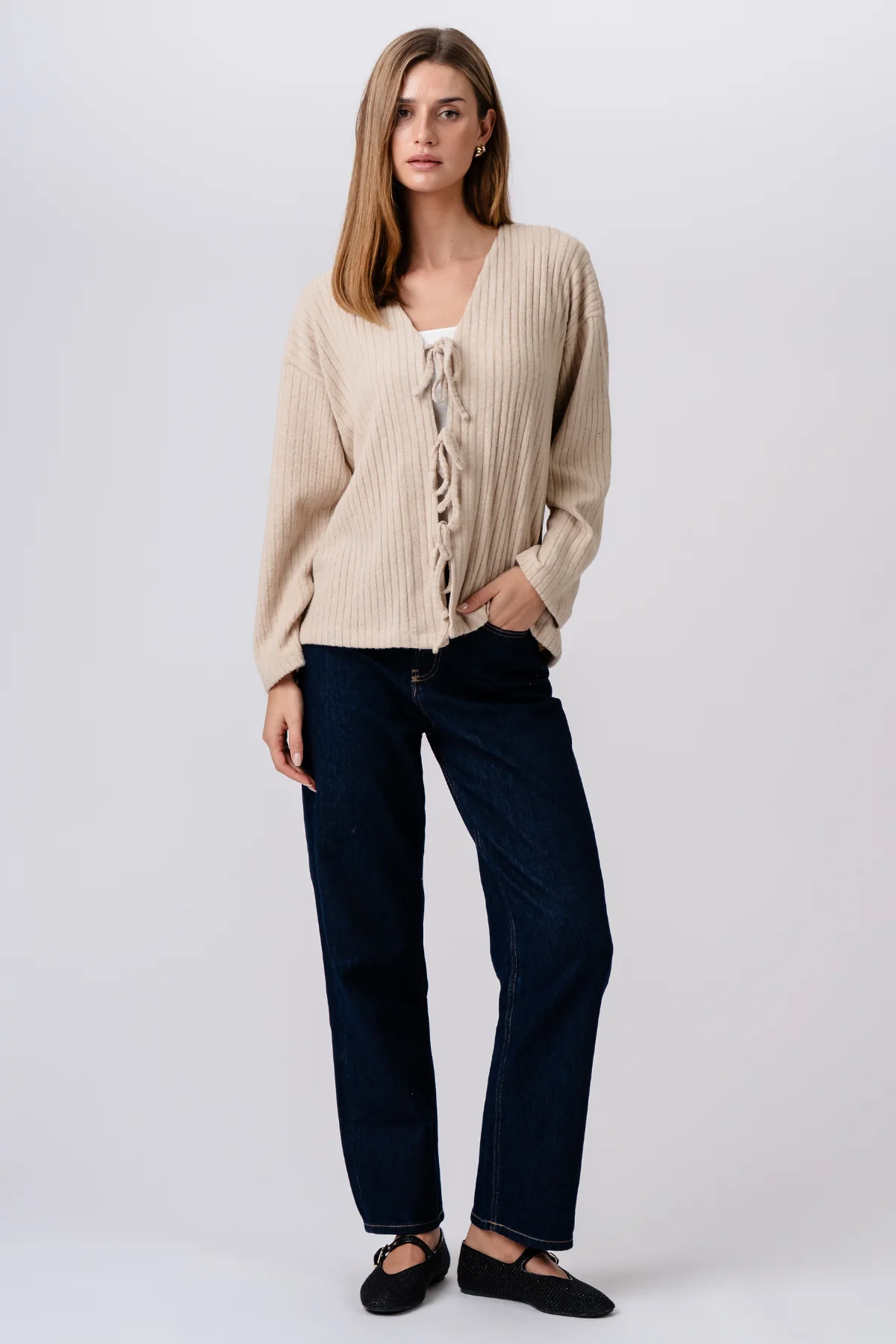 Amalie-Strick – Beige - Image 2