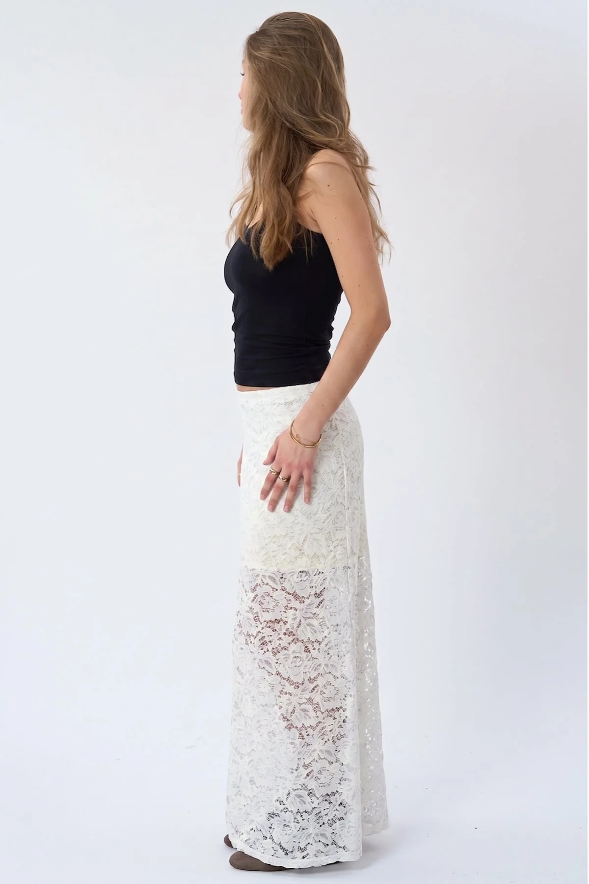 Amara Spitzen-Maxirock – Weiß - Image 3