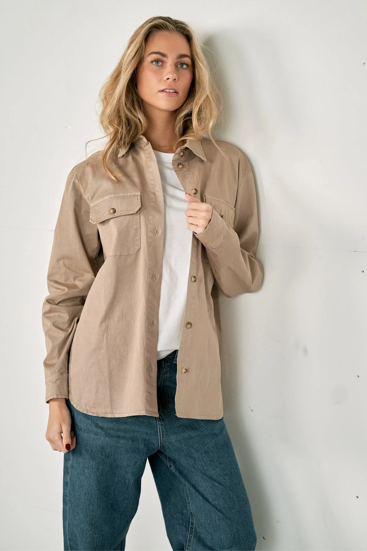 Amber Twill-Hemd – Khaki - Image 4