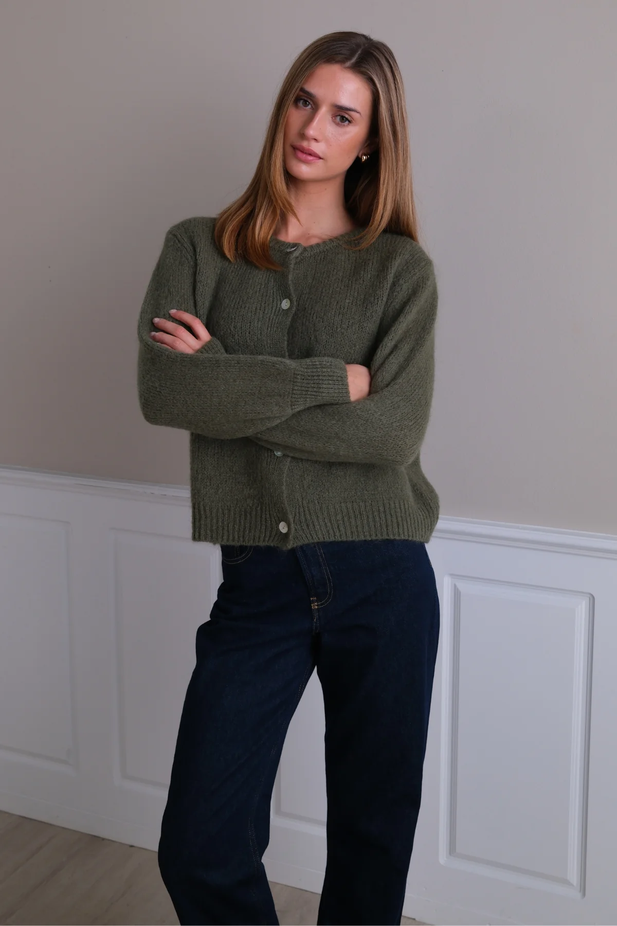 Anna-Cardigan – Dunkelgrün - Image 3