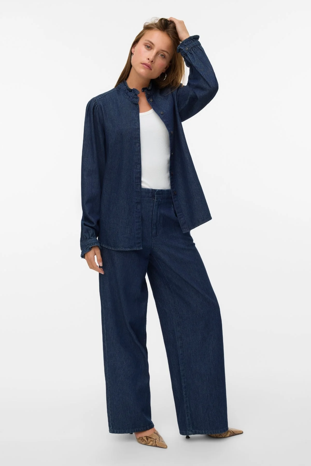 Atla Frill Dnm Hemd – Dunkelblauer Denim - Image 2