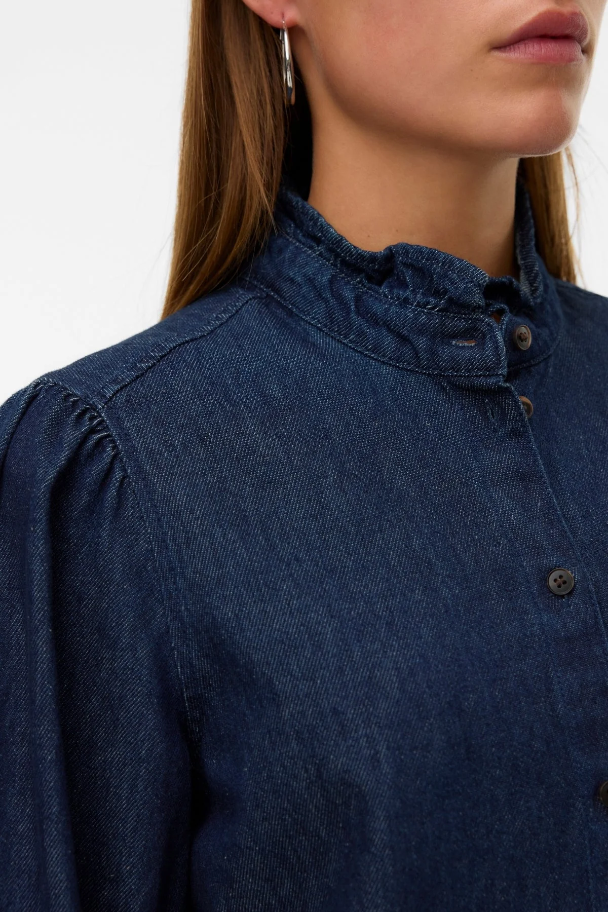 Atla Frill Dnm Hemd – Dunkelblauer Denim - Image 3
