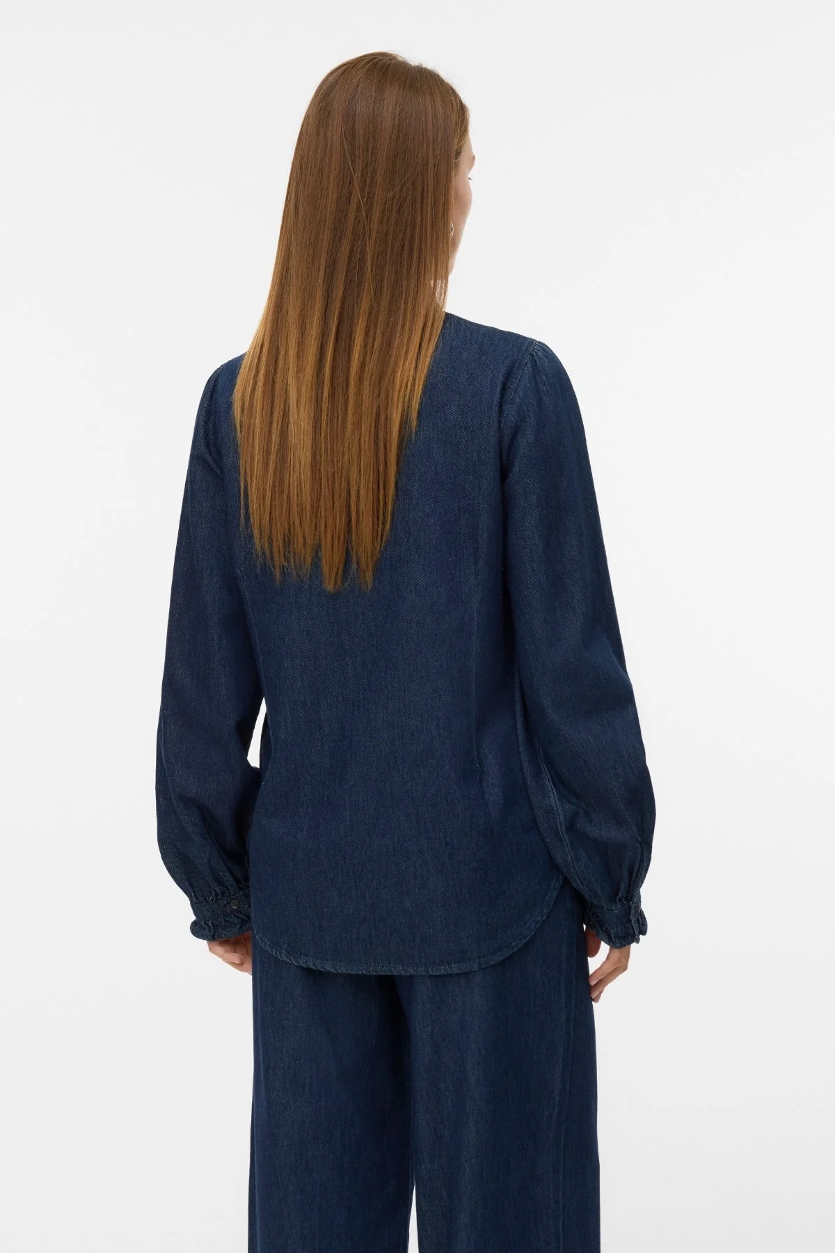 Atla Frill Dnm Hemd – Dunkelblauer Denim - Image 4