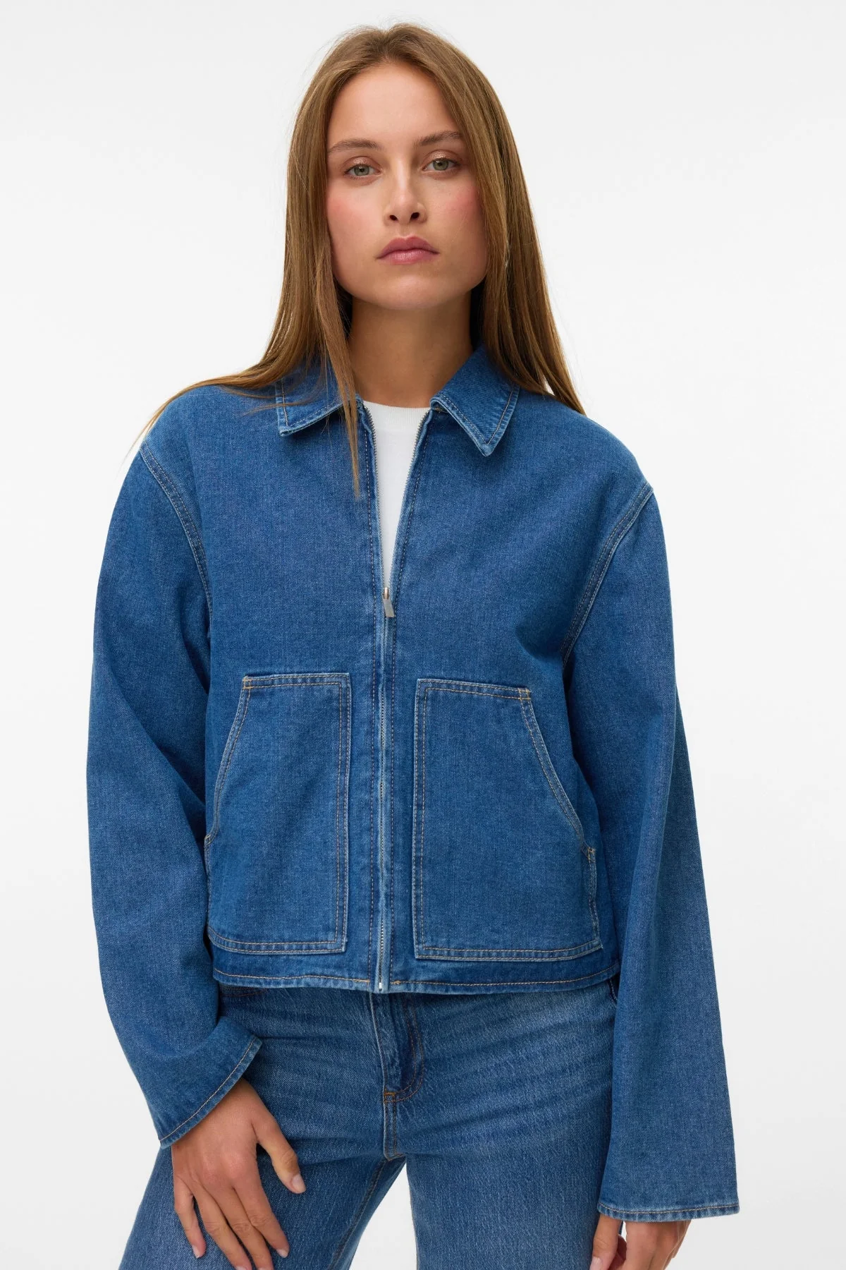 Aura Jeansjacke – Mittelblauer Denim
