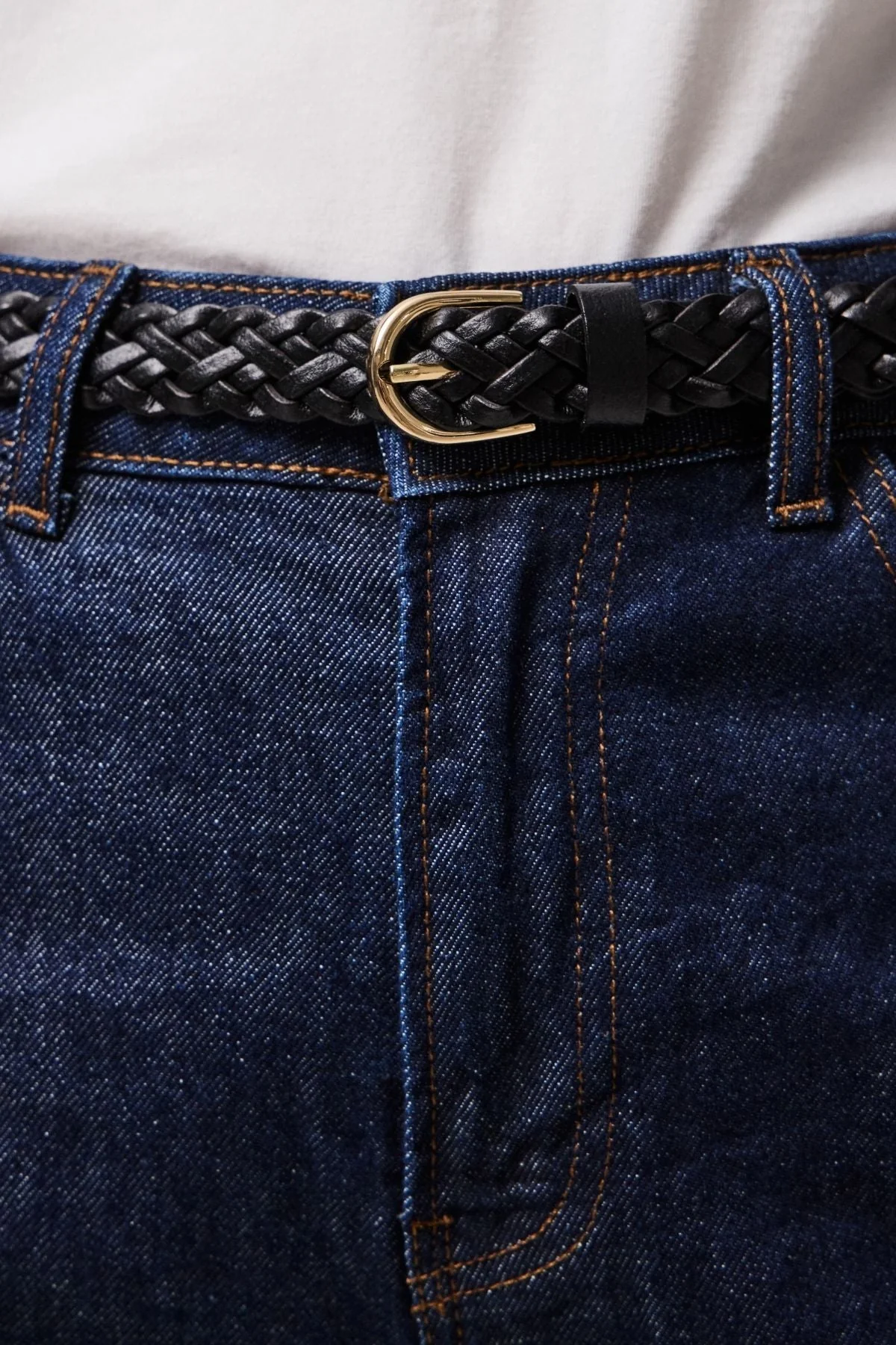 Avery Leder geflochten Slim Gürtel - Schwarz - Image 3