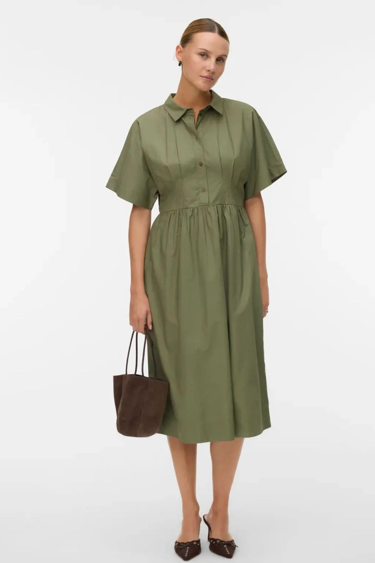 Wadenkleid Barbara – Tiefes Flechtengrün