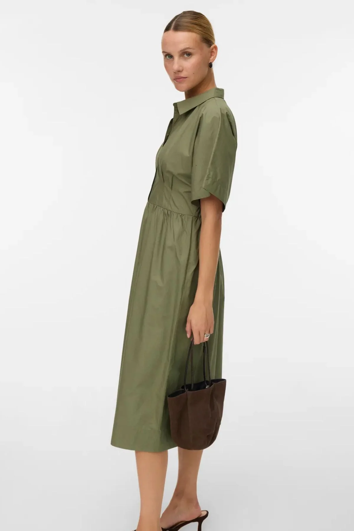 Wadenkleid Barbara – Tiefes Flechtengrün - Image 3
