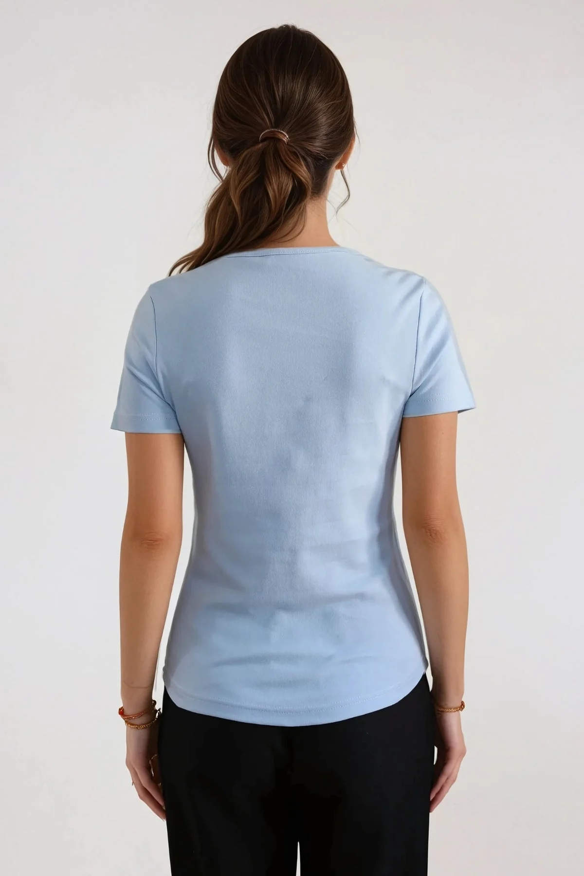 Basic Enge T -Shirt - hellblau - Image 2
