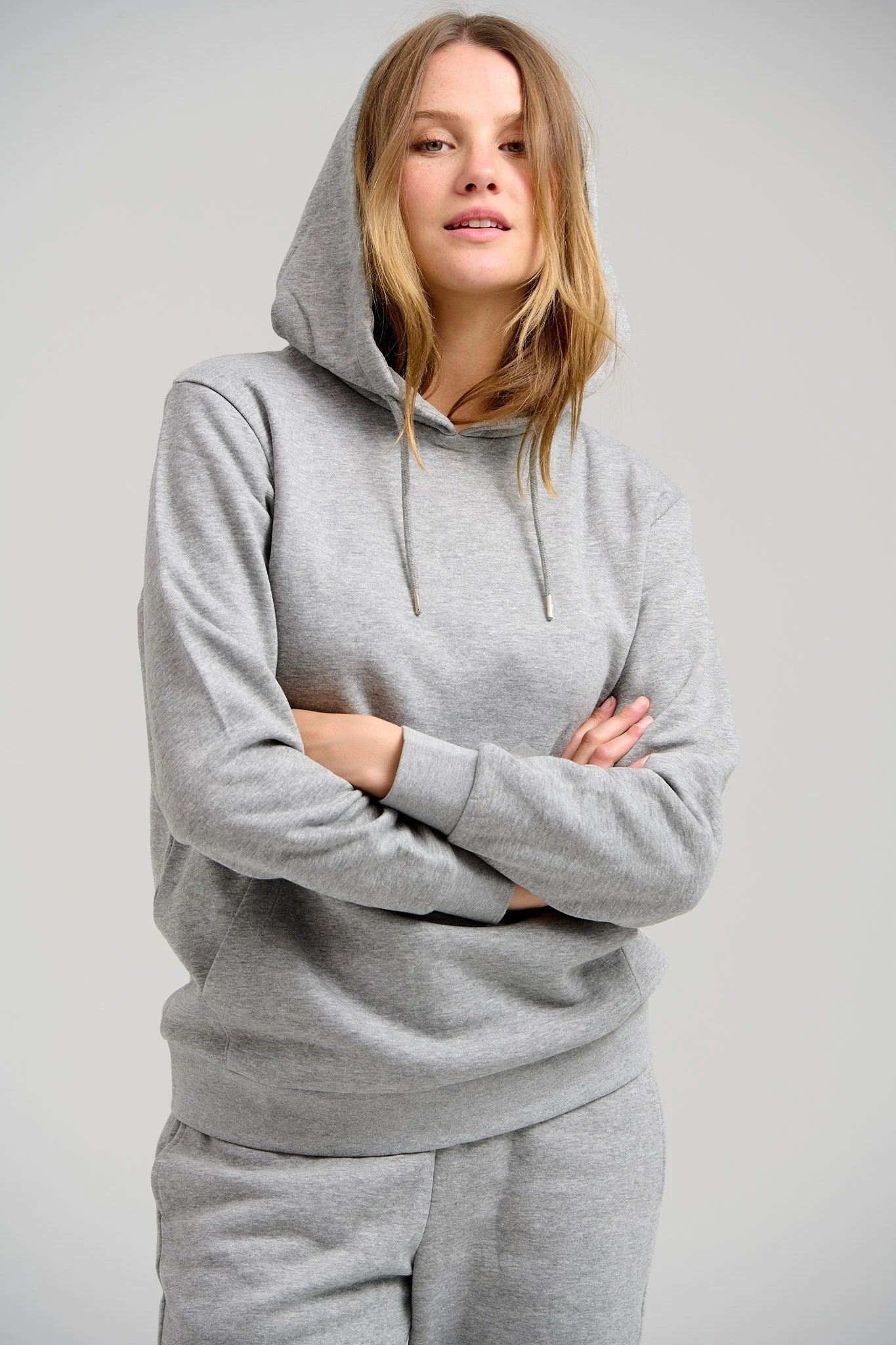 Basic Hoodie -Schweiß - hellgraue Melange - Image 2