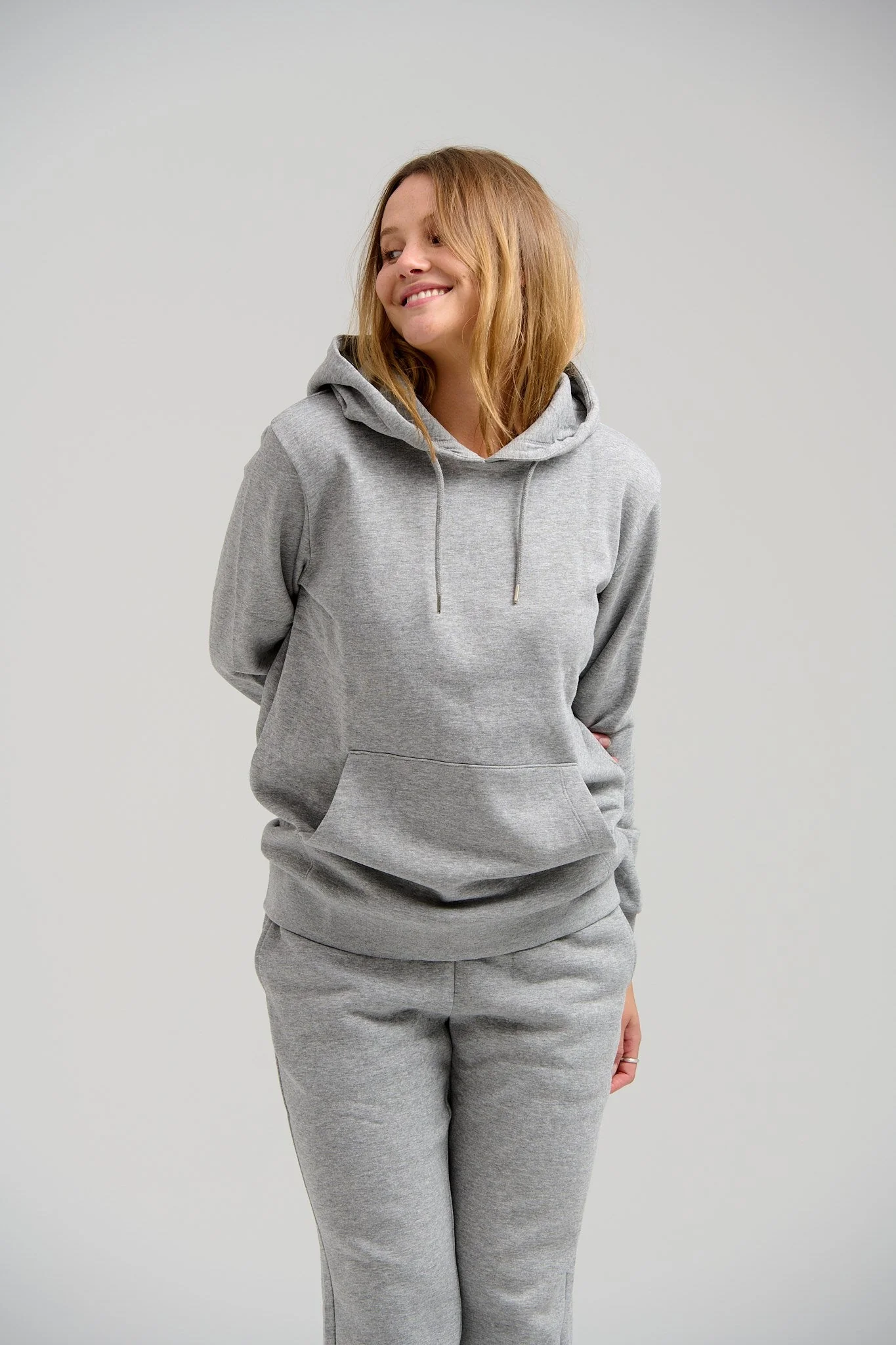 Basic Hoodie -Schweiß - hellgraue Melange - Image 4