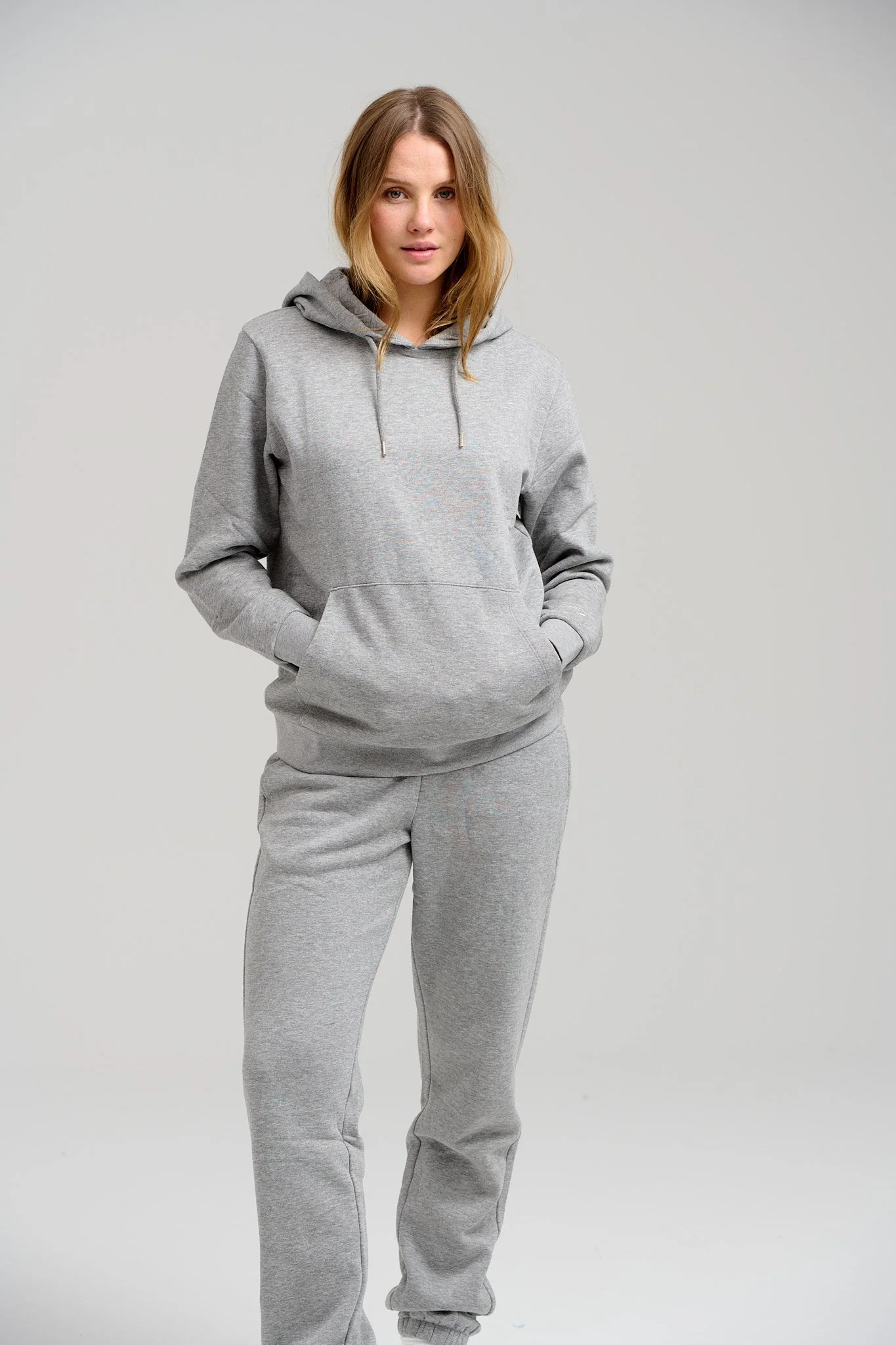 Basic Hoodie -Schweiß - hellgraue Melange - Image 5