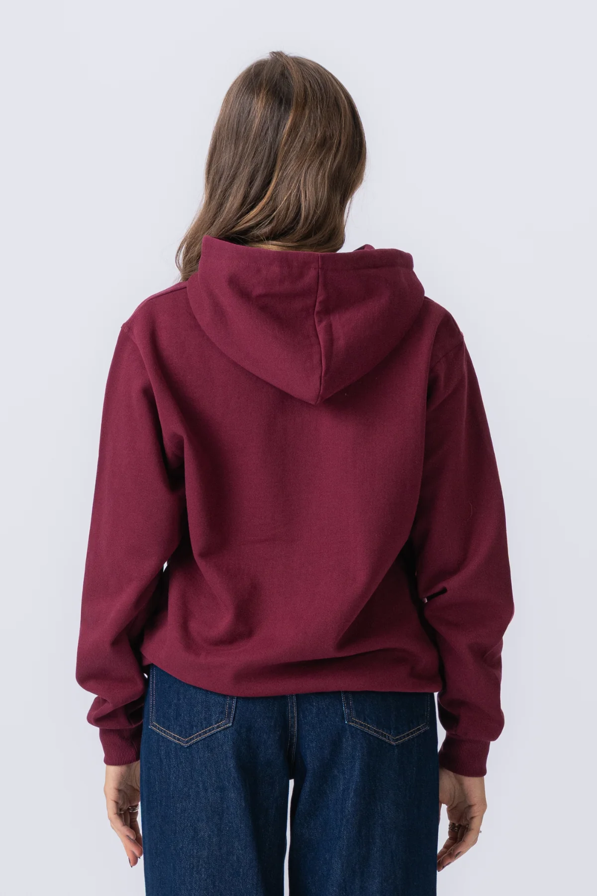 Basic Zip Hoodie - Burgund - Image 3