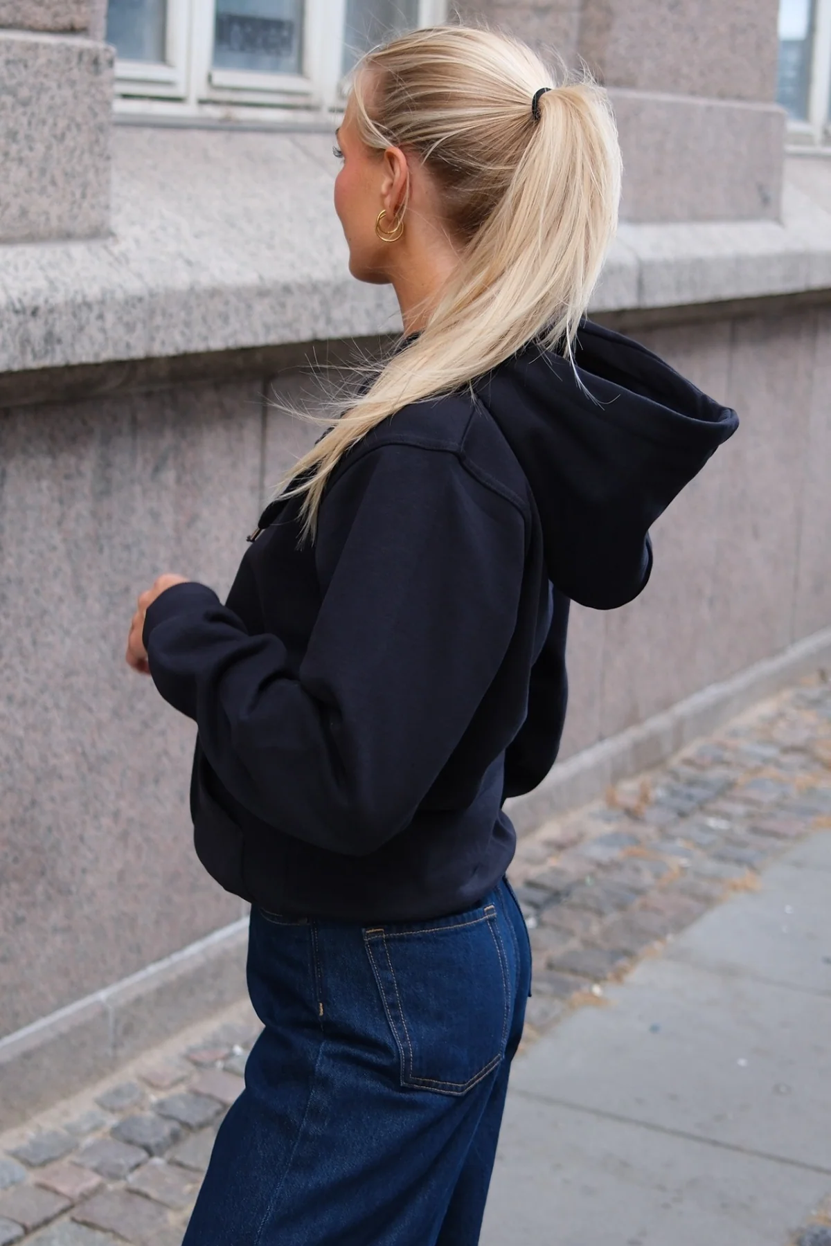 Basic Zip Hoodie - Dark Navy - Image 5
