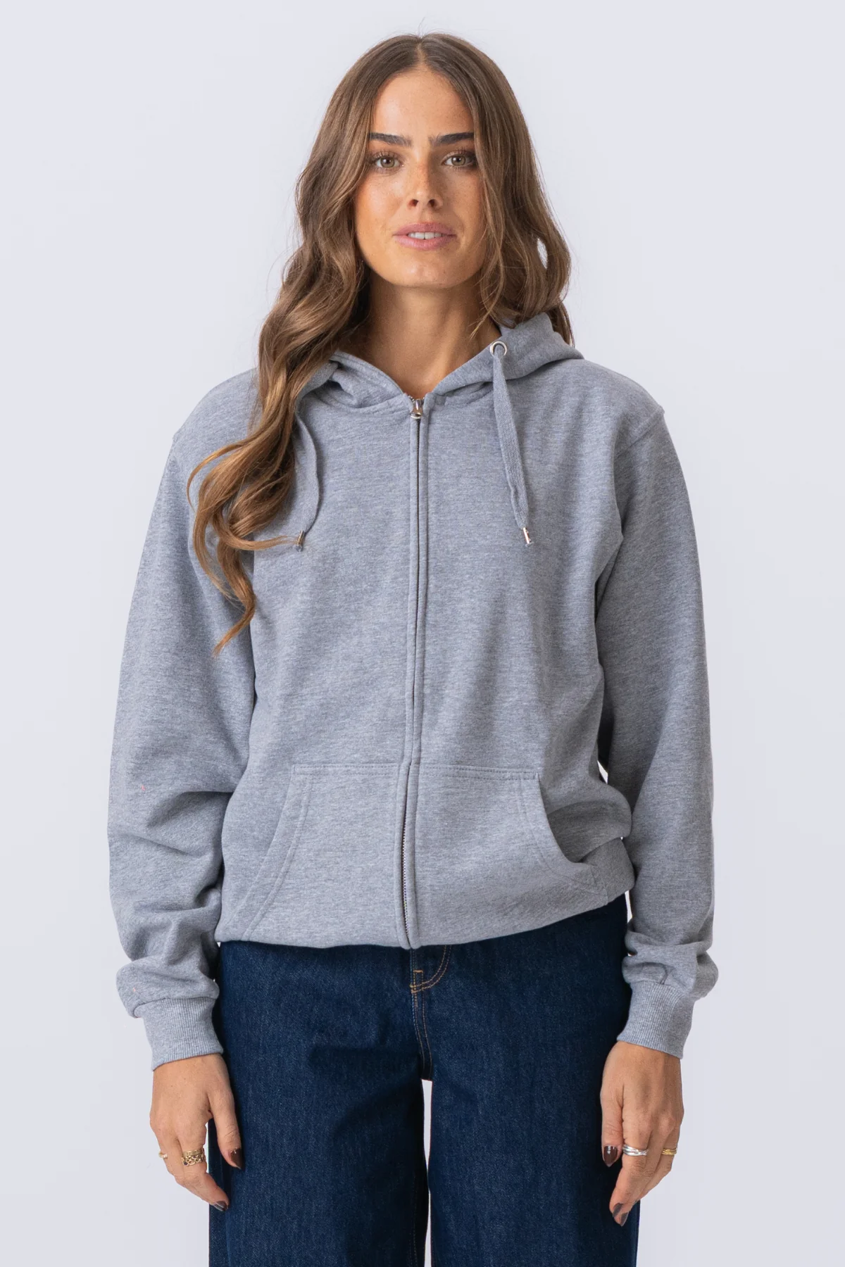 Basic Zip Hoodie - grau