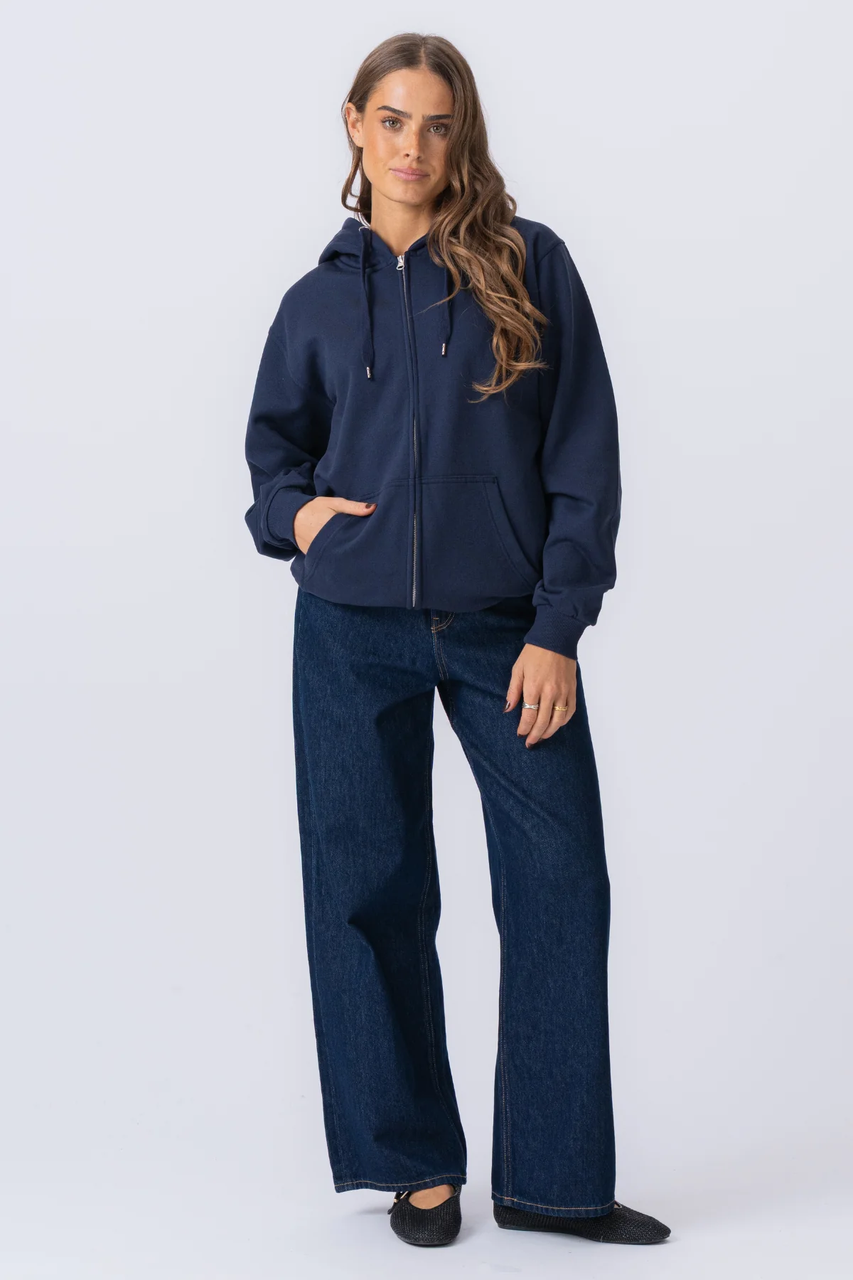 Basic Zip Hoodie - Marine - Image 2