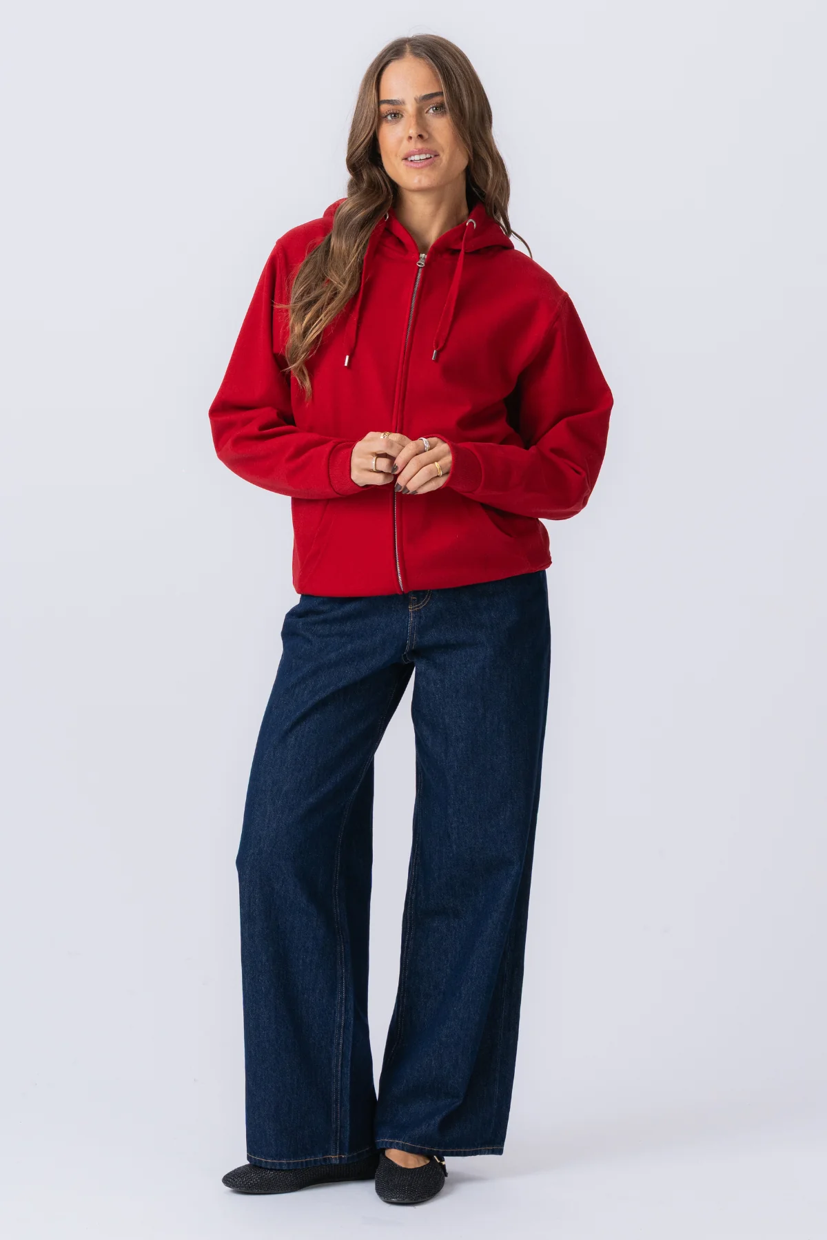 Basic Zip Hoodie - Rot - Image 2