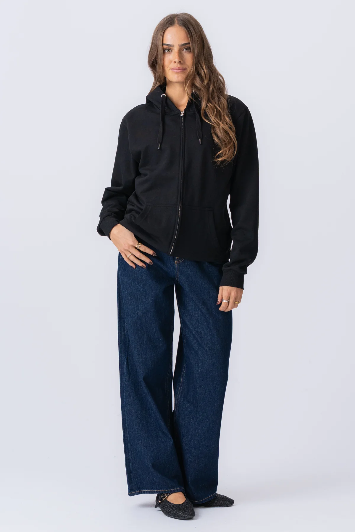 Basic Zip Hoodie - Schwarz - Image 2