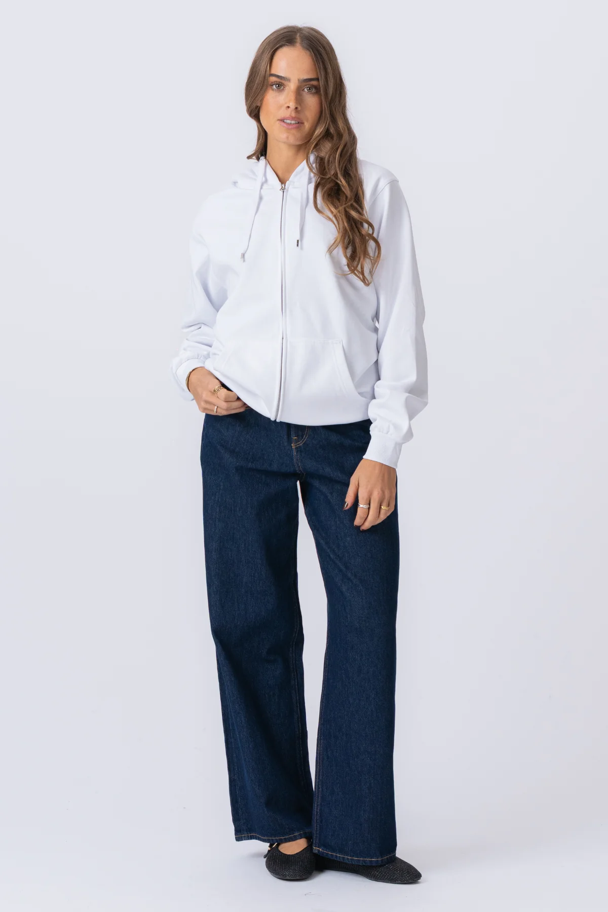 Basic Zip Hoodie - Weiß - Image 4