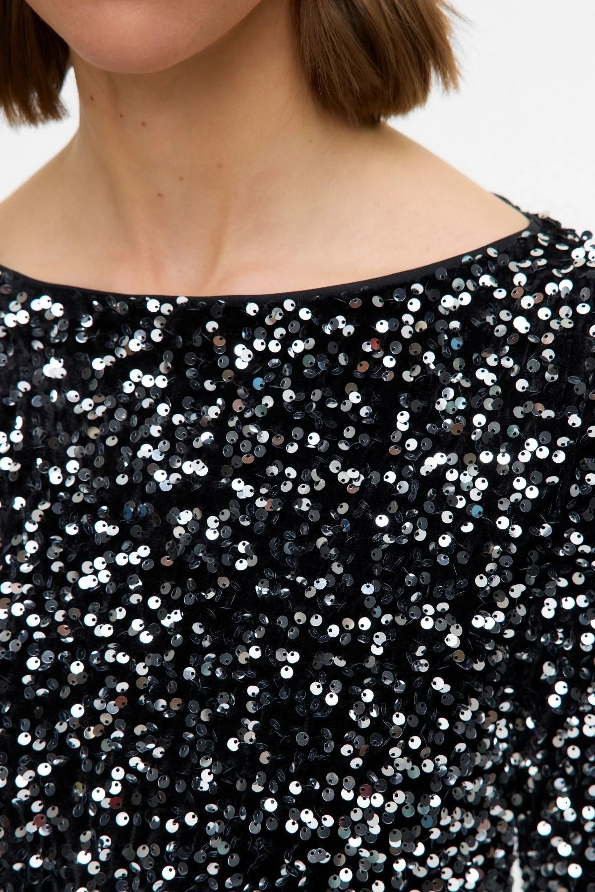 Bella kurzes Kleid - Schwarz Silber - Image 3