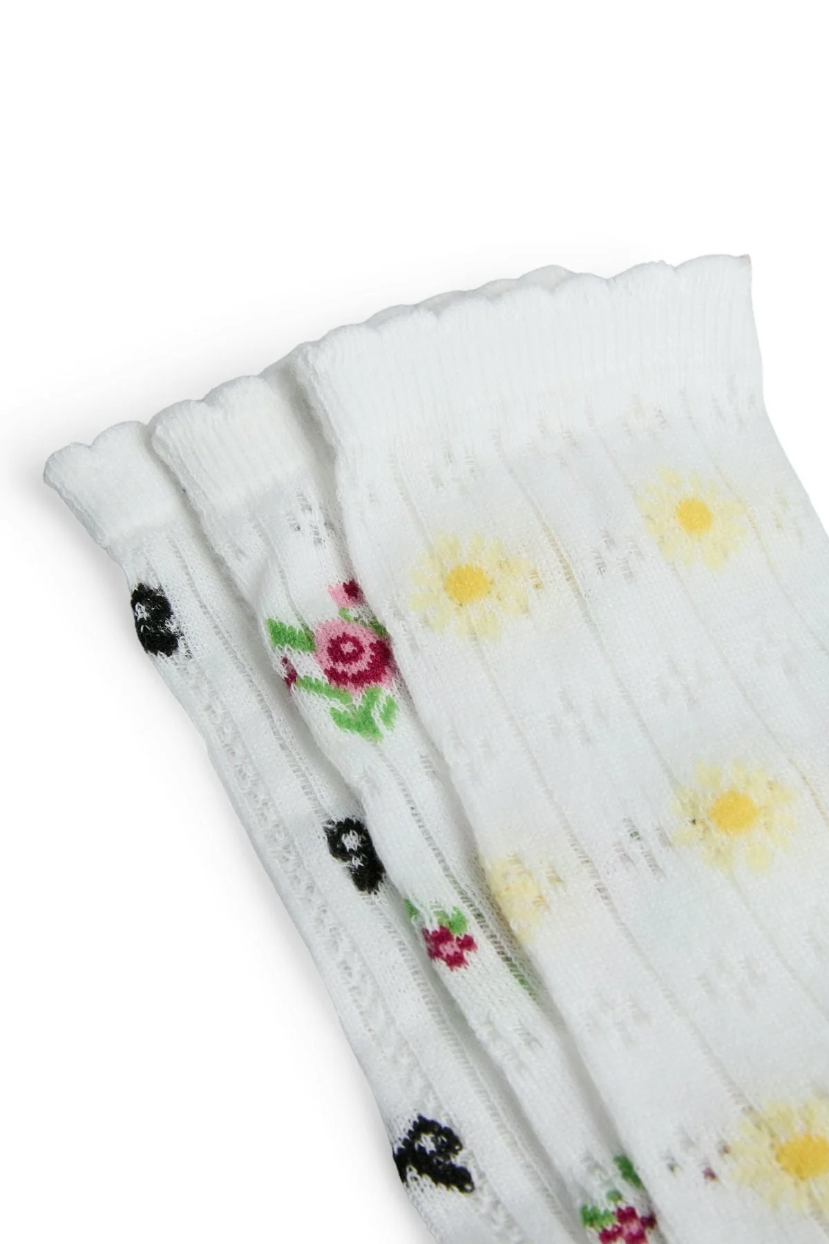 Bella Pointelle Socken 3er-Pack – Cloud Dancer - Image 2