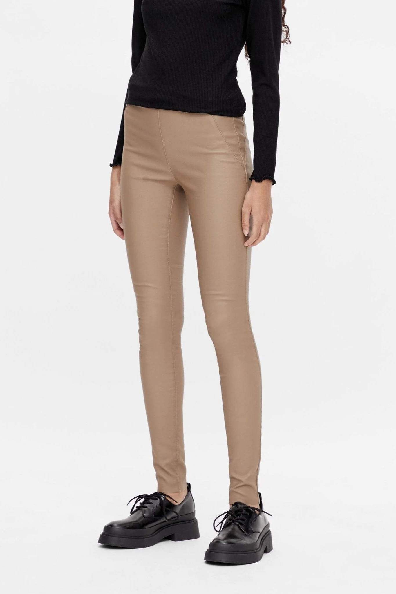 Belle beschichtete Leggings - Beige - Image 2