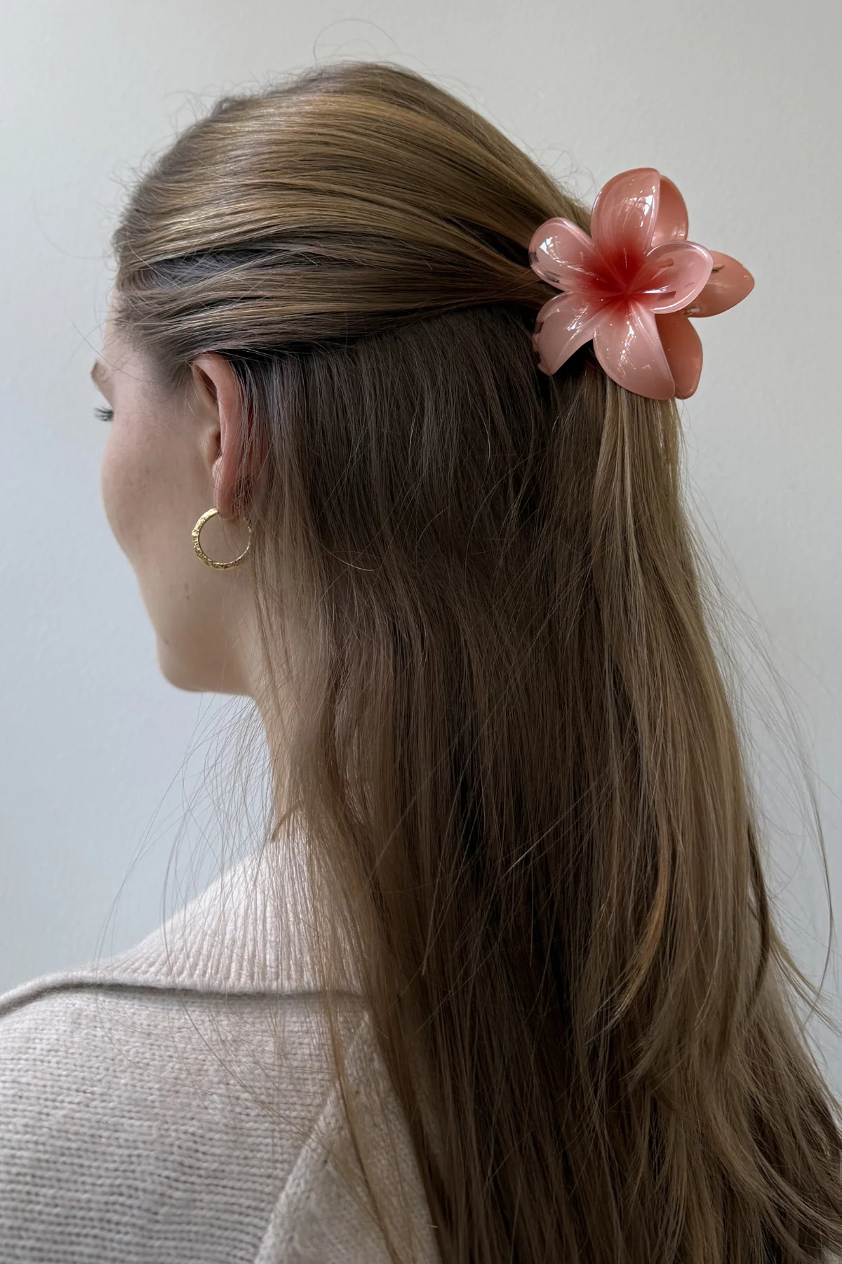 Blumenhaarclip - rosa/rot