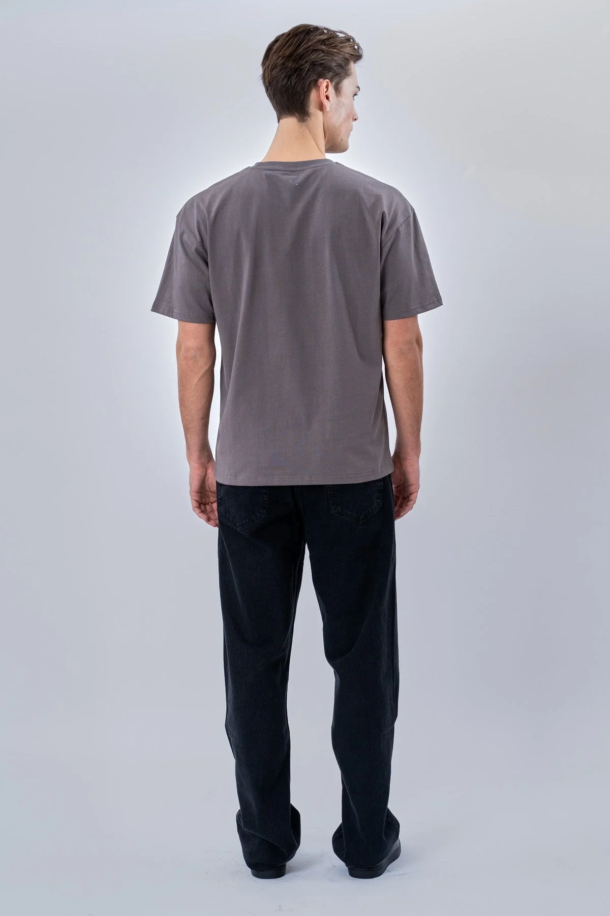Kastenförmiges T-Shirt – Dunkelgrau - Image 5