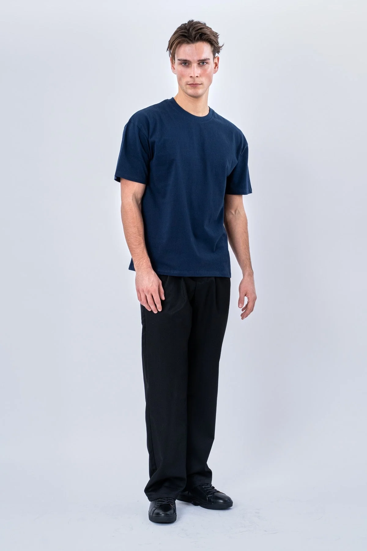 Kastenförmiges T-Shirt – Marineblau - Image 3