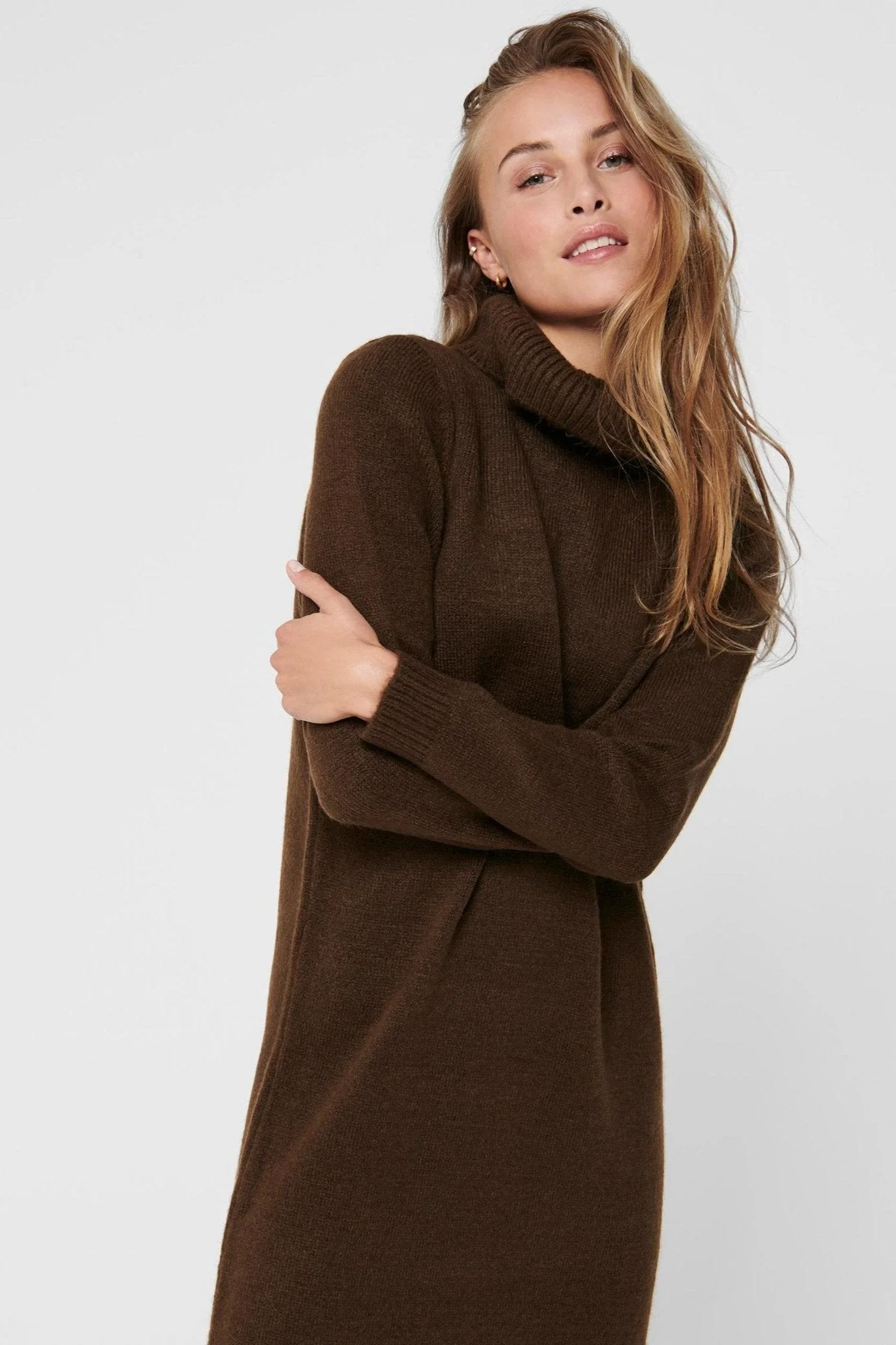 Brandie Roll Neck Dress - Chicorée Kaffee - Image 2