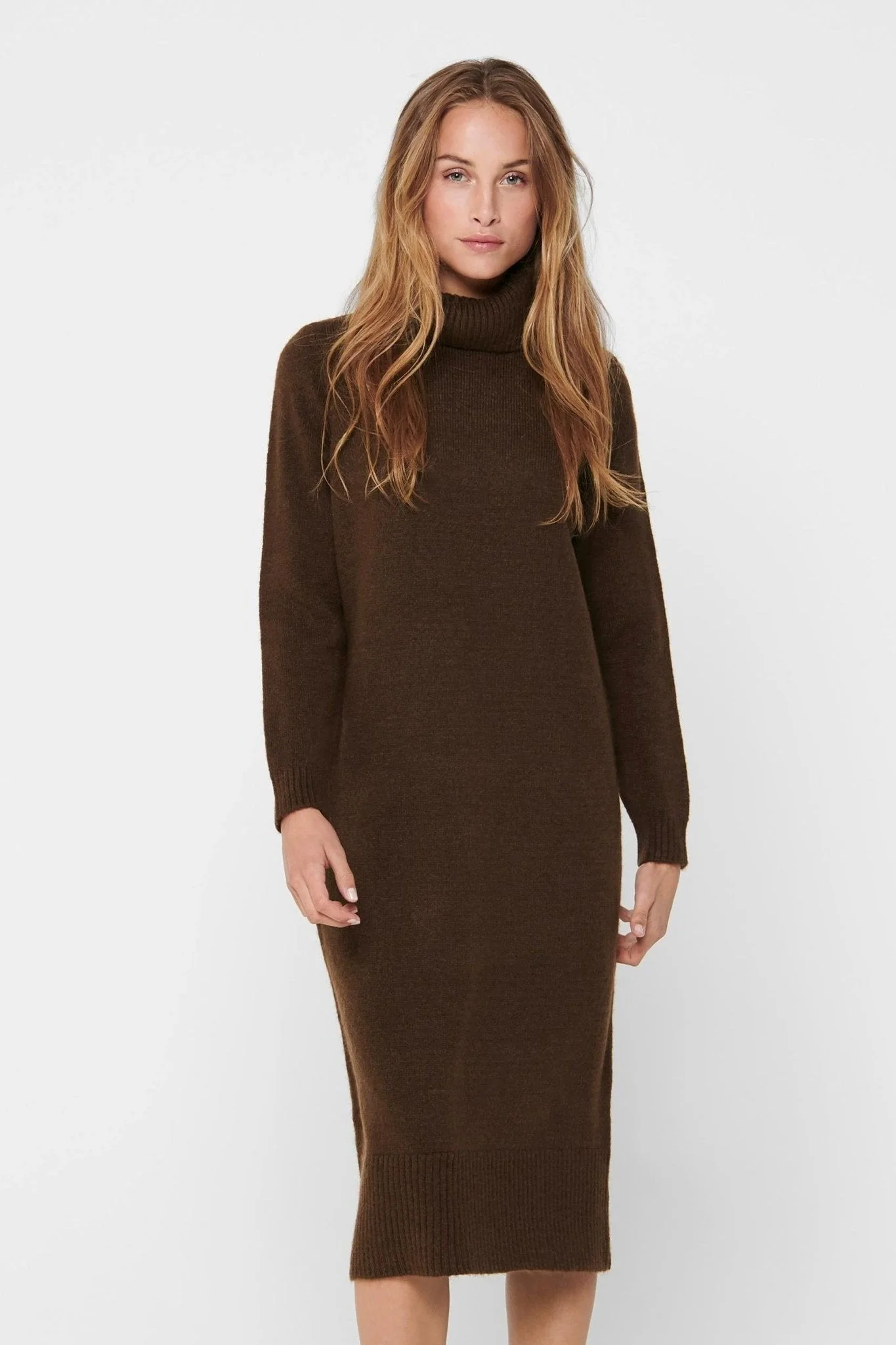 Brandie Roll Neck Dress - Chicorée Kaffee - Image 3