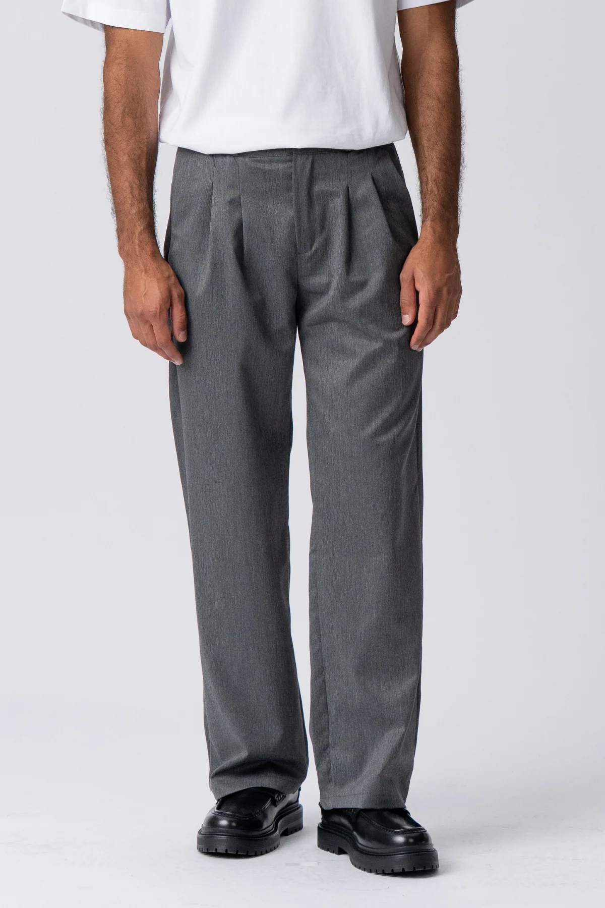 Plissee-weiter Anzug Pants - Hellgrau