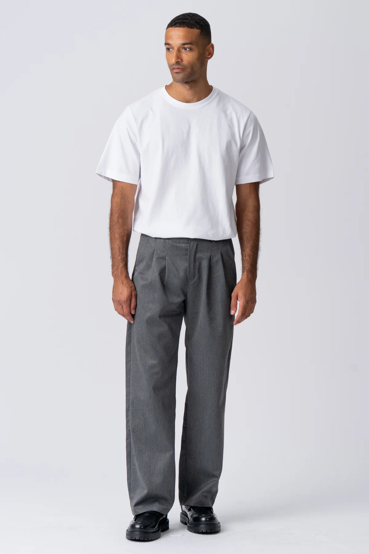 Plissee-weiter Anzug Pants - Hellgrau - Image 3
