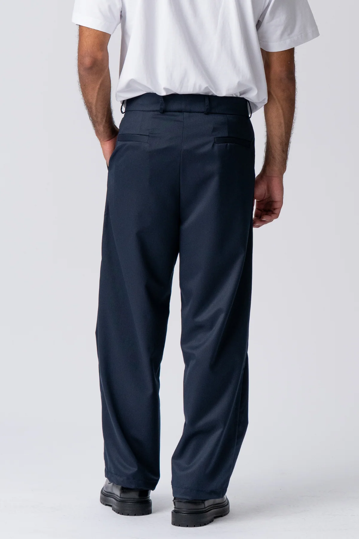 Plissee-weiter Anzug Pants - Marine - Image 4
