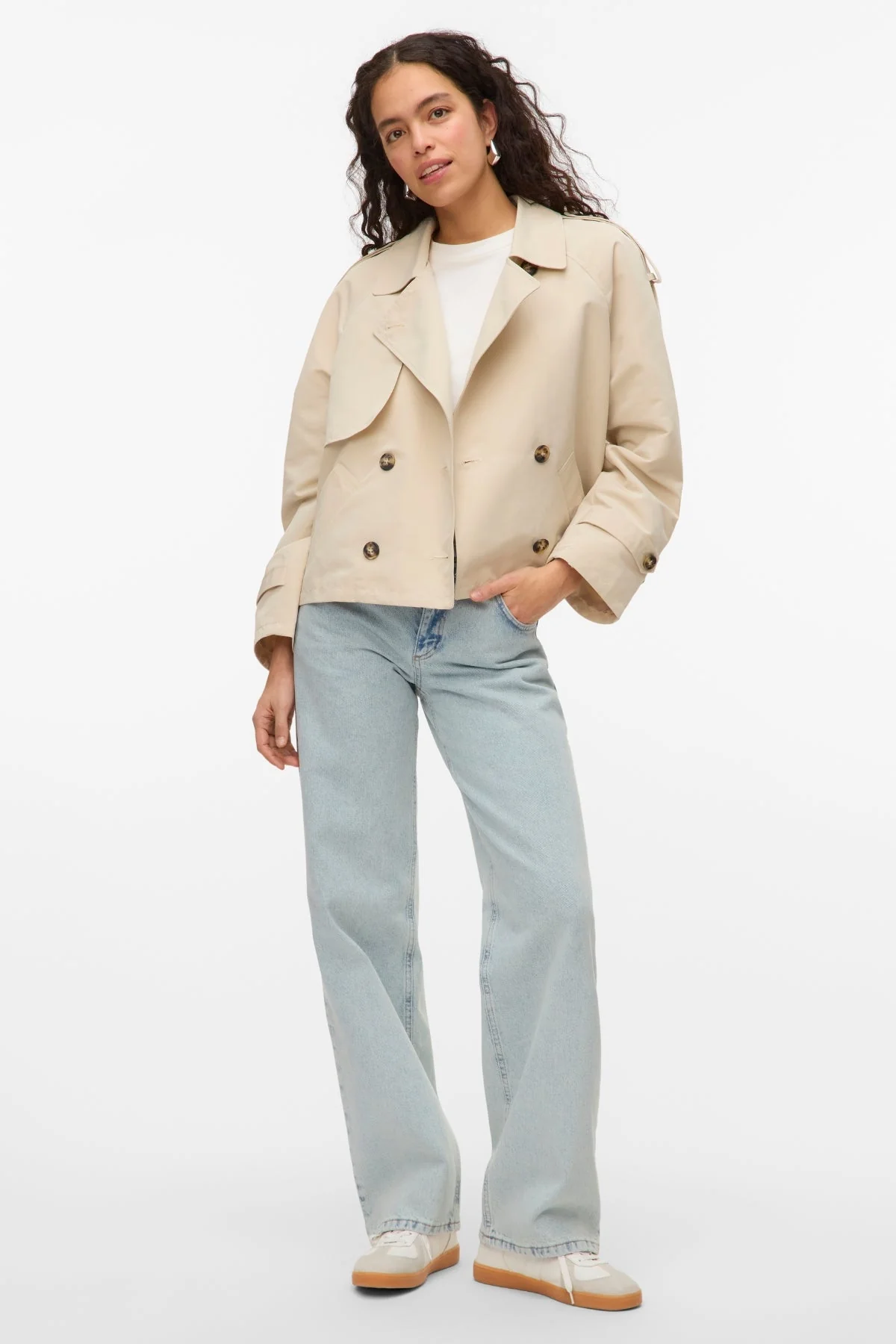 Chloe Kurzer Trenchcoat – Haferflocken - Image 2