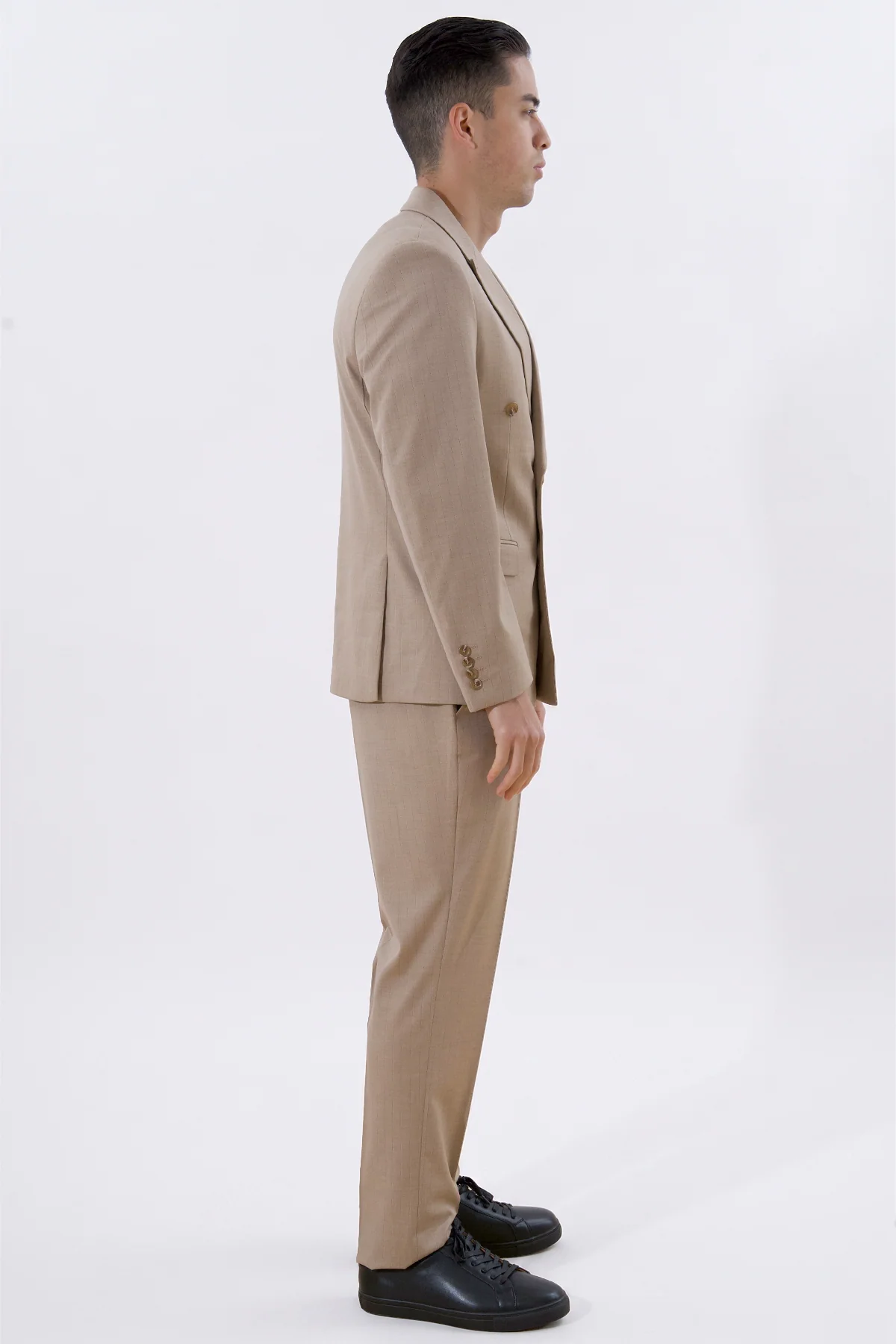 Klassischer Blazer – Beige Melange - Image 4