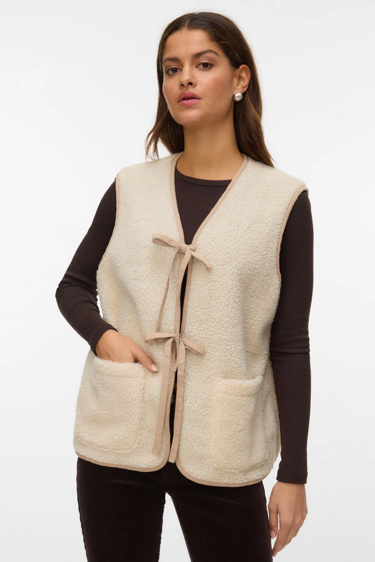 Cleo Short Weste Coat - Haferflocken