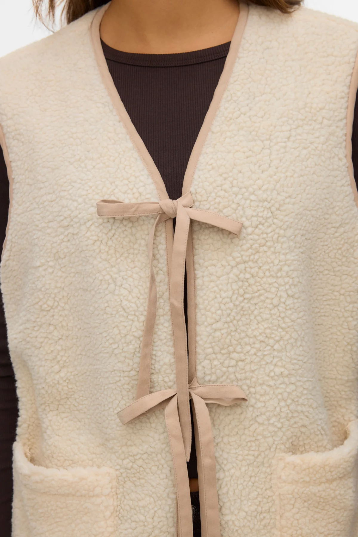 Cleo Short Weste Coat - Haferflocken - Image 3