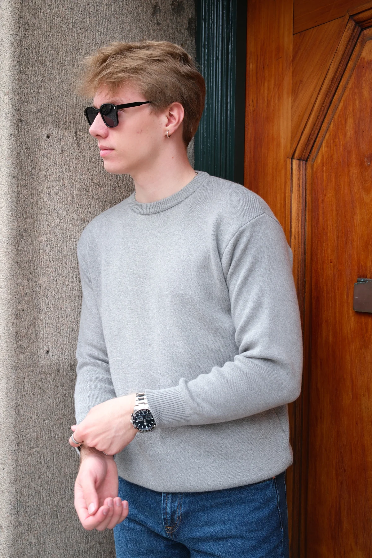 Crewneck -Strickpullover - hellgrau - Image 4