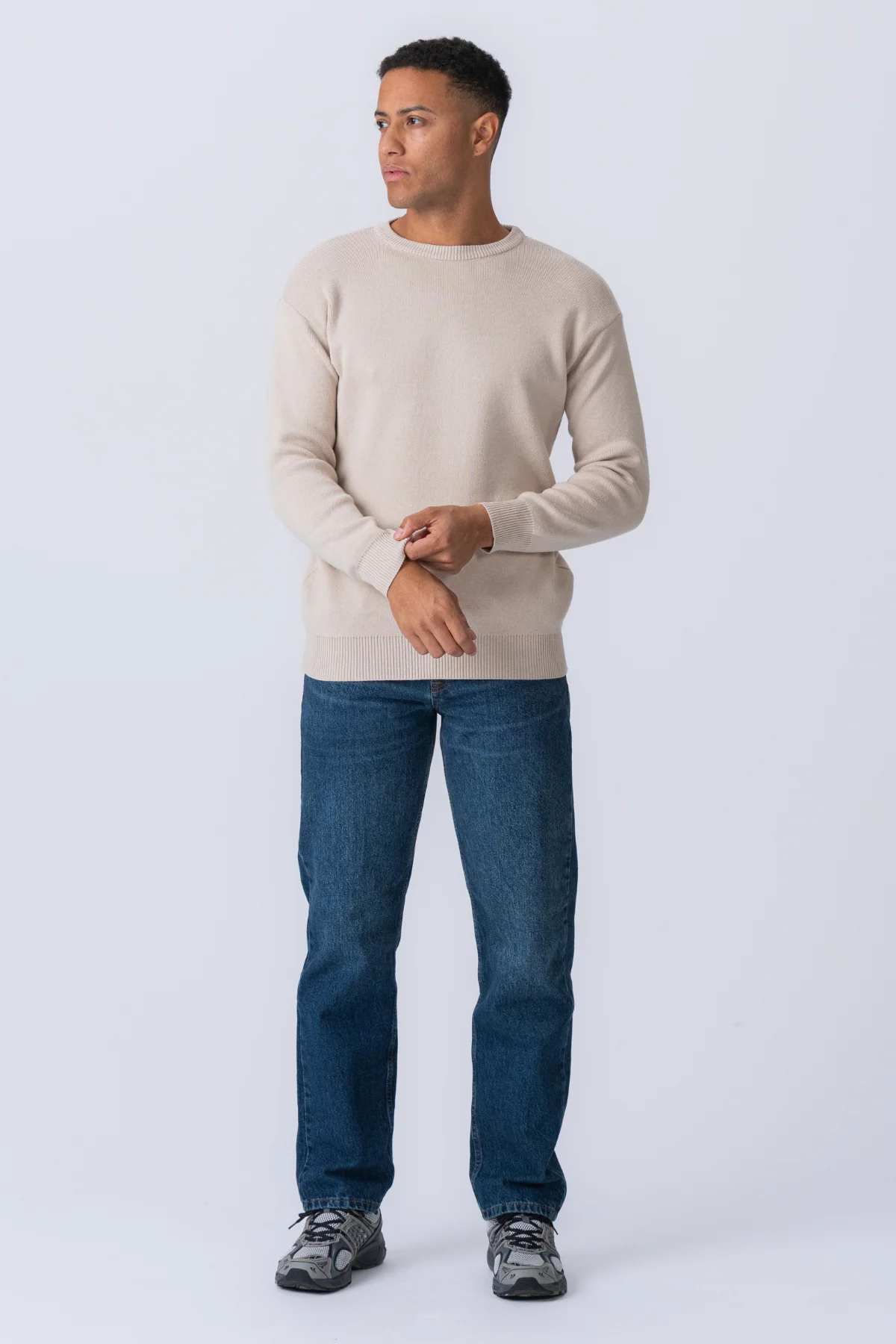 Crewneck -Strickpullover - leichtes Beige - Image 4