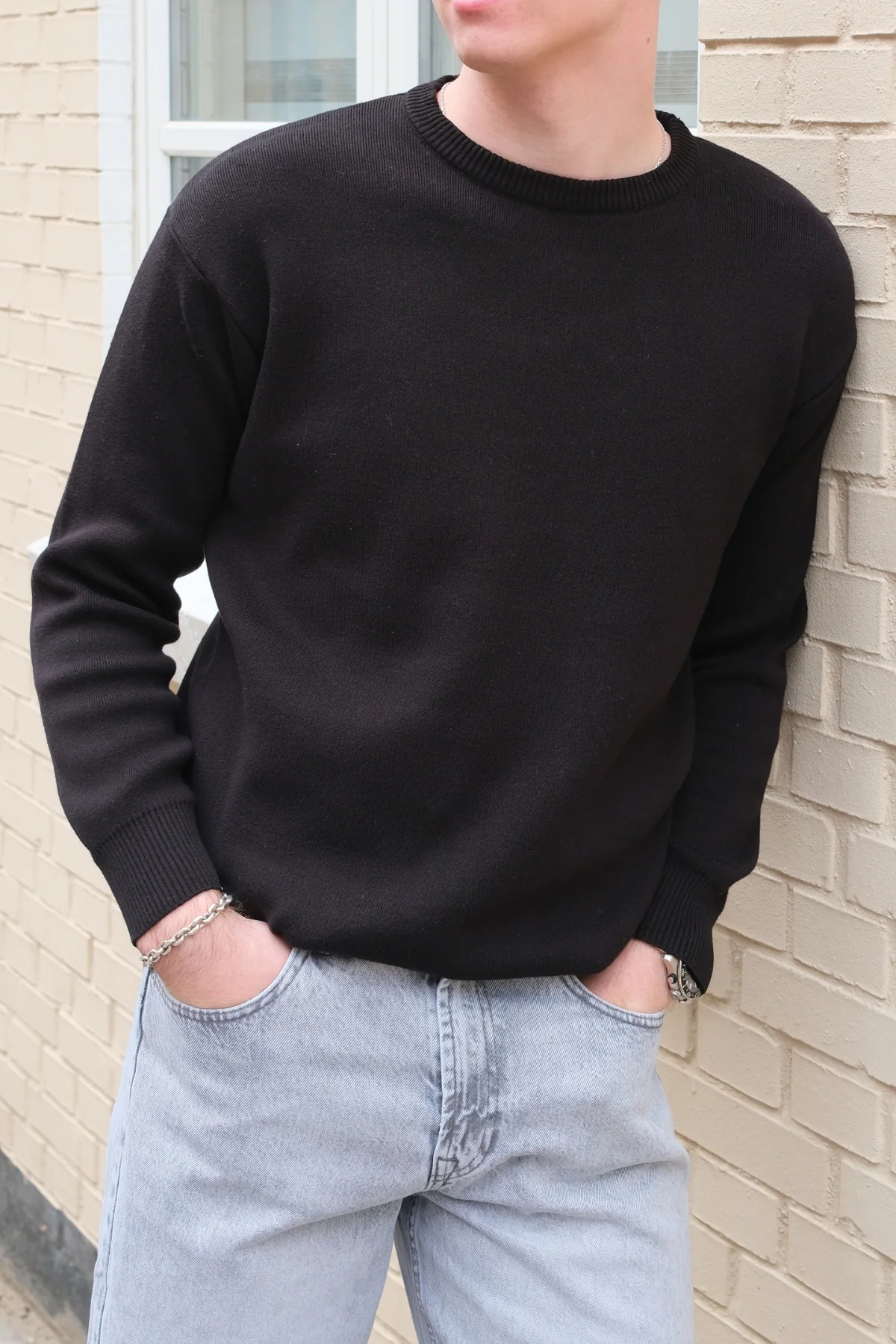 Crewneck Strickpullover - schwarz - Image 3