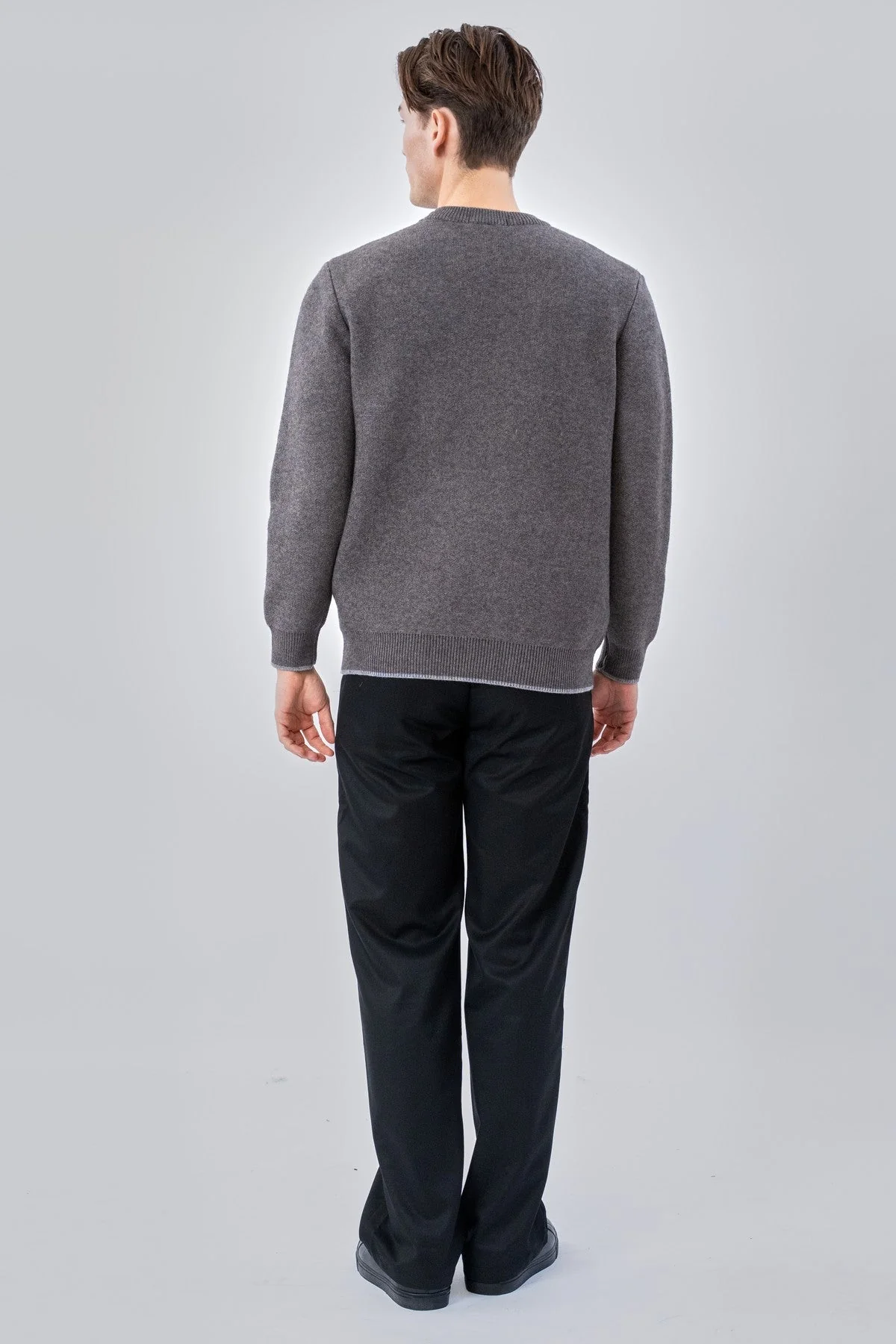 Pullover mit Rundhalsausschnitt – Grau - Image 4