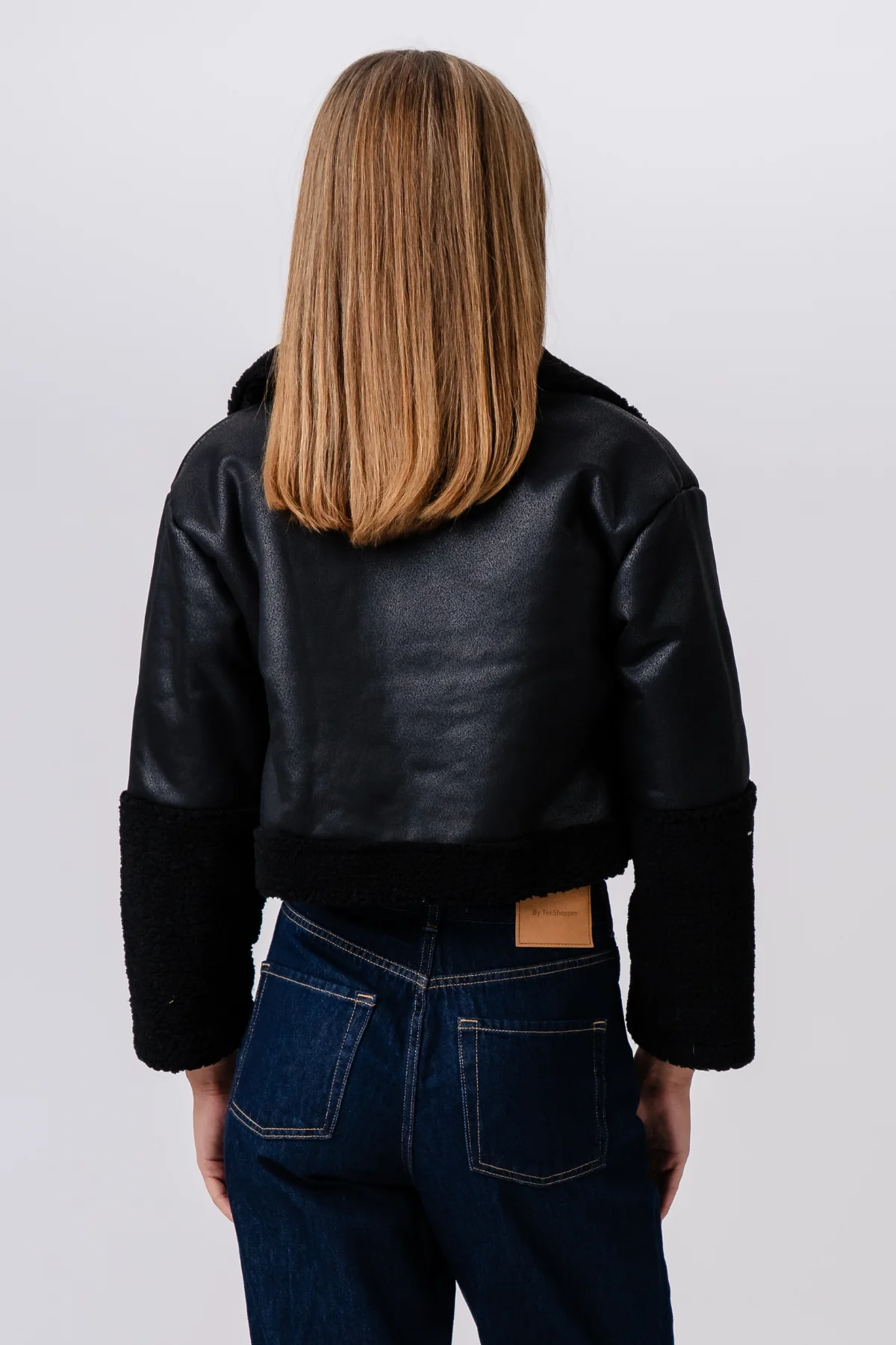 Daisy Shearling Jacke - Schwarz/Schwarz - Image 6