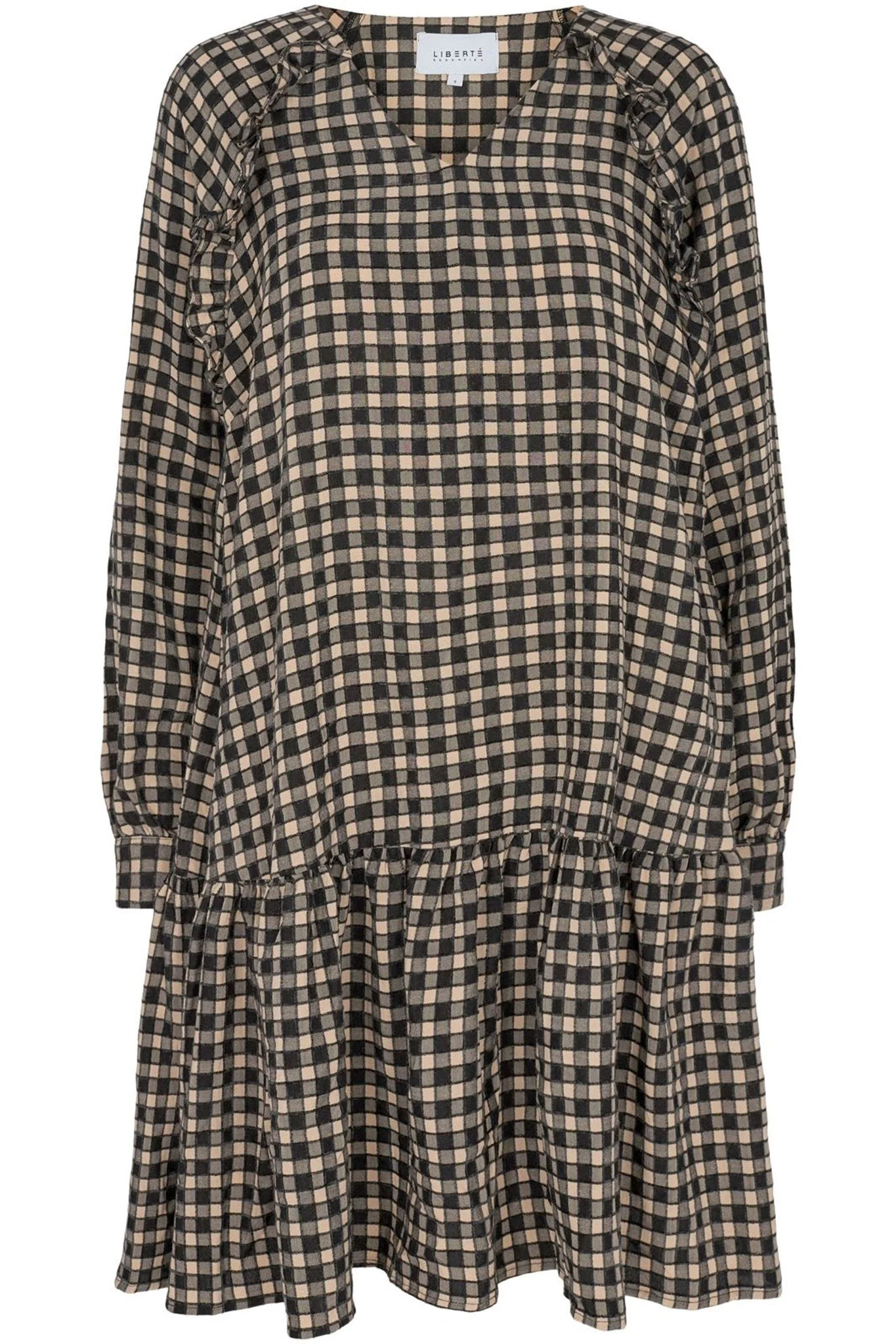 Dana -Kleid - Schwarzes Sand kariert