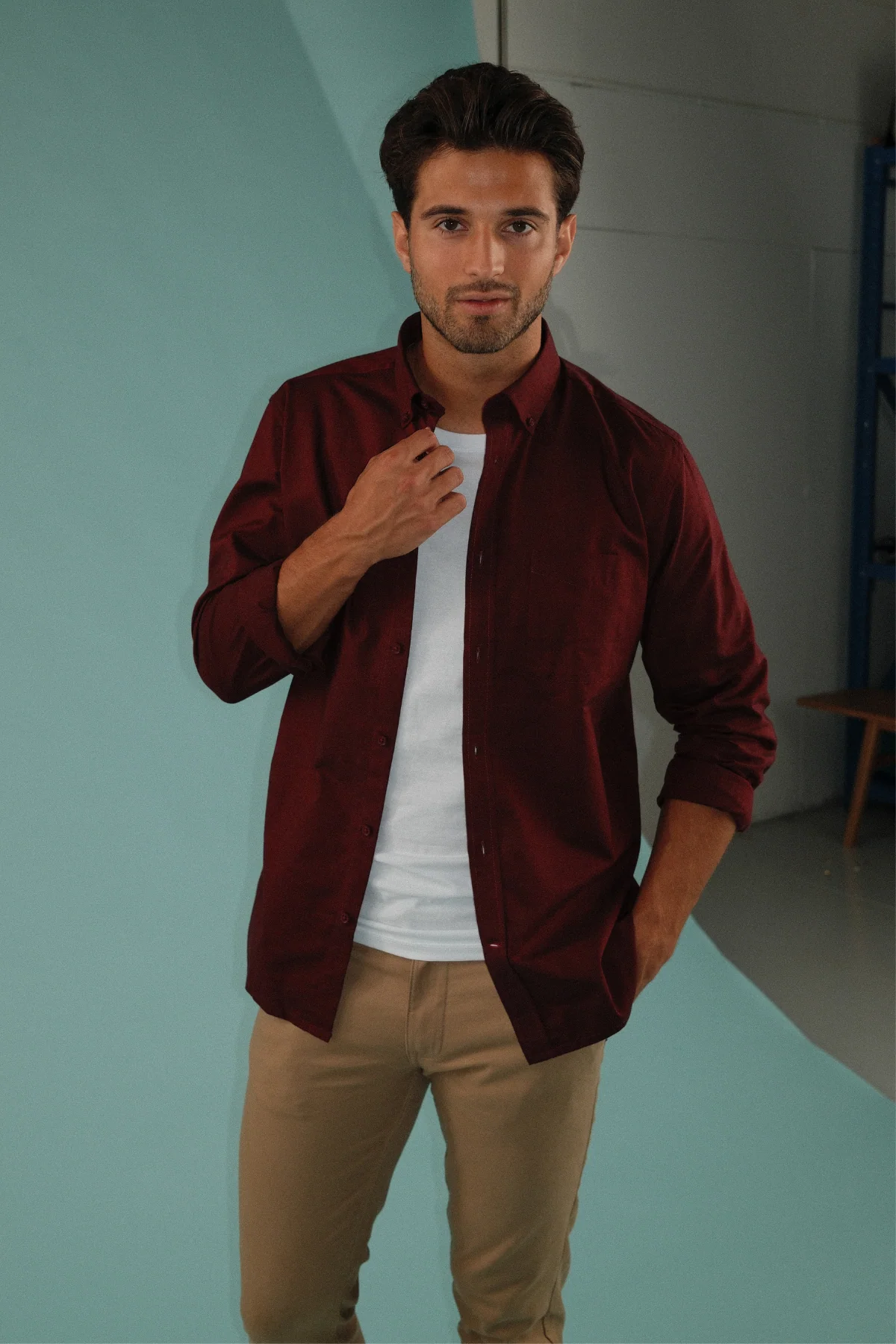 The Original Performance Oxford Shirt ™ ️ - Bordeaux - Image 3