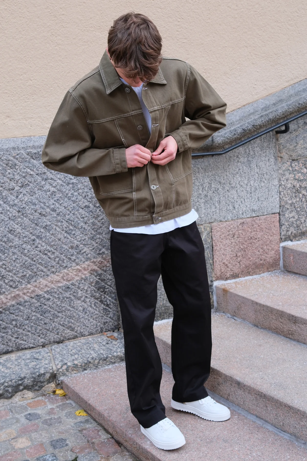 Jeansjacke – Khaki - Image 3